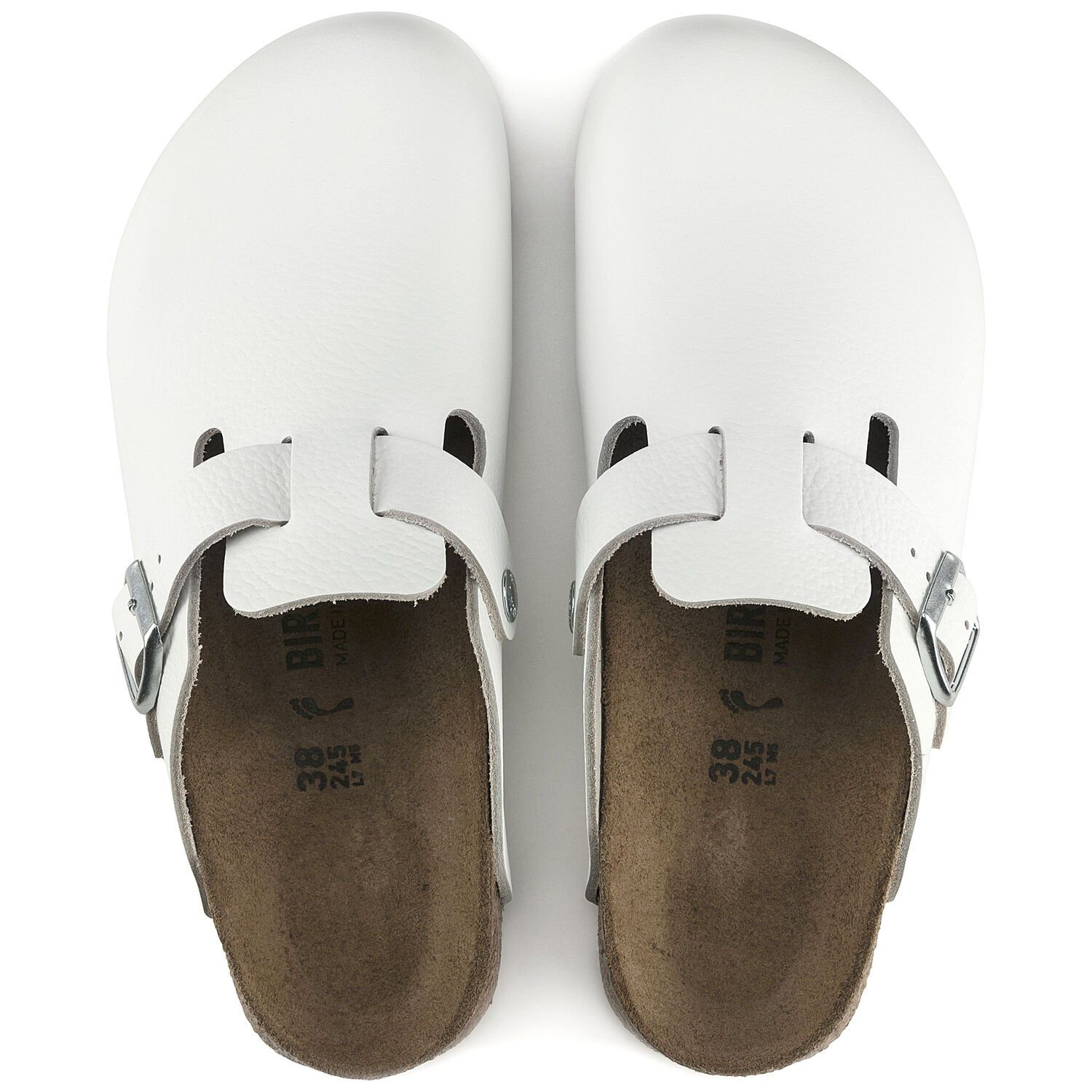 Birkenstock Professional Geschlossener Lederschuh Boston mit bequemen Fußbett aus Kork - Pantolette Hervorragender Tragekomfort - Verloursleder und Rutschfester Eva-Sohle