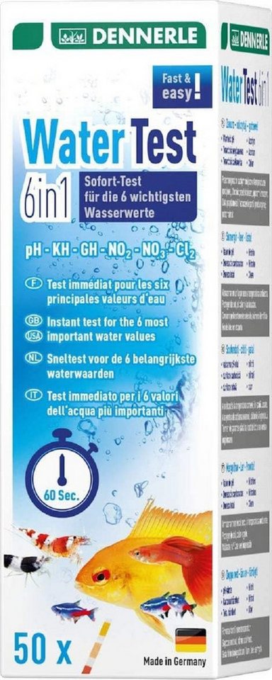 DENNERLE Aquarium-Wassertest Dennerle Water Test 6in1 - schneller und zuverlässiger Wassertest