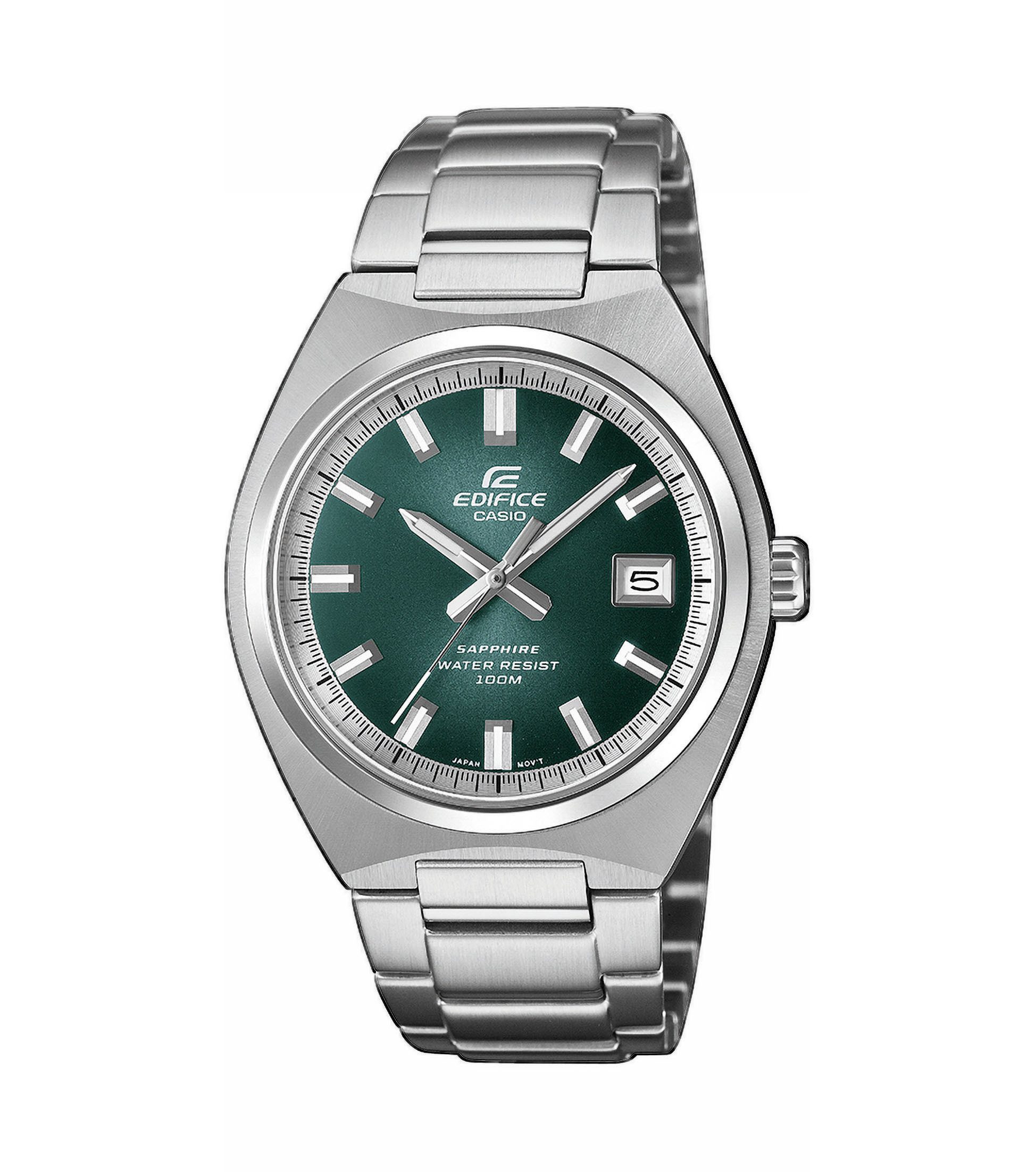CASIO EDIFICE Quarzuhr EFB-109D-3AVEF, Armbanduhr, Herrenuhr, Edelstahlarmband, analog, Tag, Neo-Display