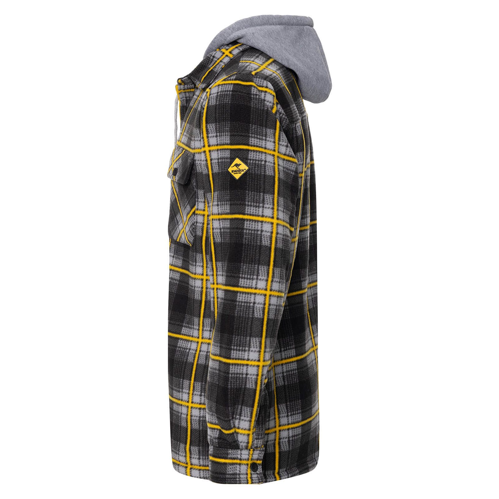 Terrax Workwear Langarmhemd 11127 Herren Thermohemd mit Kapuze und Reißverschluss - Arbeitsjacke kariert