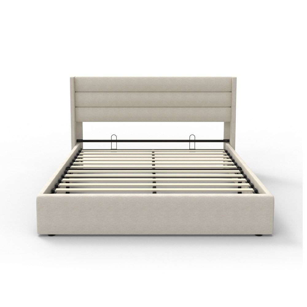 HOME DELUXE Bett SORINA 140/160/180/200 (inkl. Lattenrost), inkl. LED Beleuchtung & Stauraum, Polsterbett, LED-Bett
