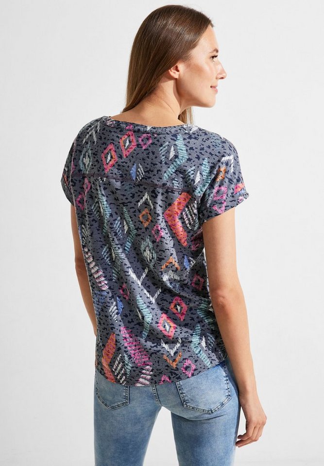 Cecil T-Shirt mit Ausbrenner Muster, Damen T-Shirt