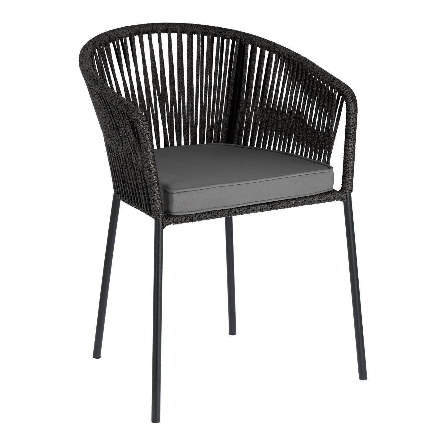 schwarz 79 cm 4er Stühle Natur24 55 x Gartenstuhl Yanet Set x 56