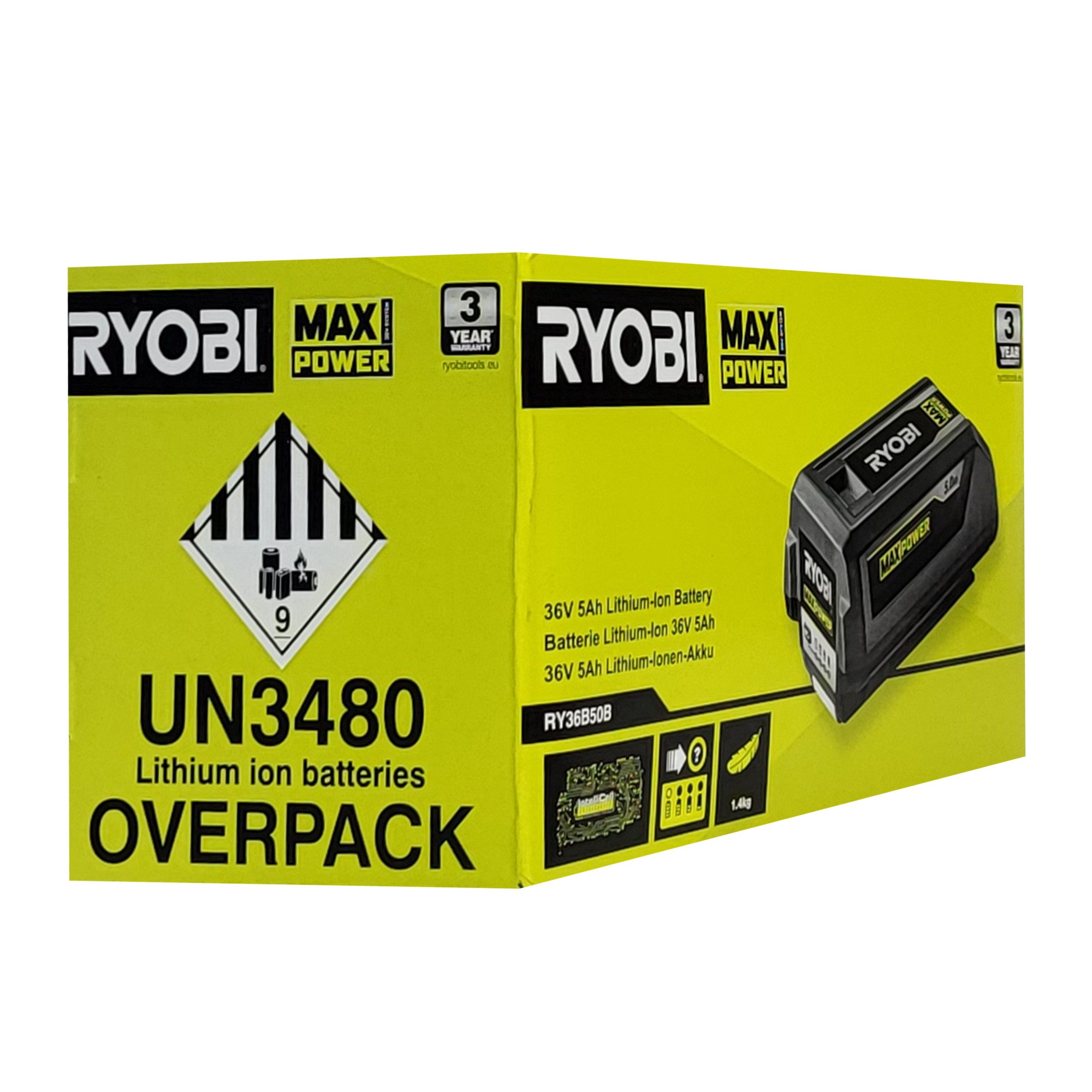 RYOBI Ryobi RY36B40B – 36V MAX POWER Akku 4.0Ah Akku-Set (1 St)