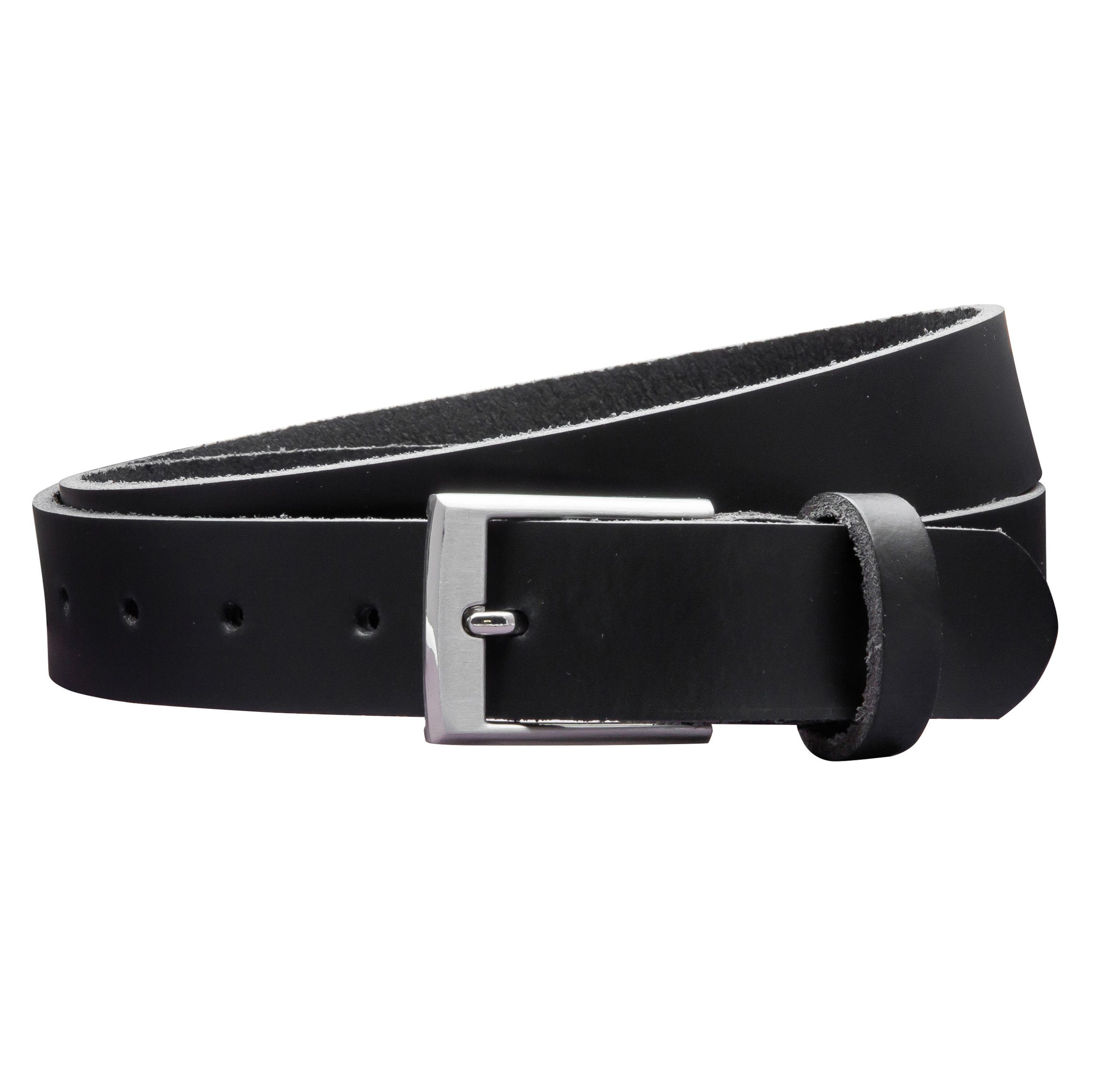 COLOGNEBELT Ledergürtel OM39-PL-Schwarz MADE IN GERMANY, Schwarz Kürzbar, 100 % Echtleder, Aus einem Stück, Unisex
