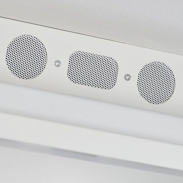 hofstein Panel »Manarola« dimmbares Deckenpanel aus Metall/Kunststoff, Weiß/Holzoptik, 3000 Kelvin, 200-2250 Lumen, Fernbedienung,Bluetooth,Lautsprecher,Timer, Nachtlicht