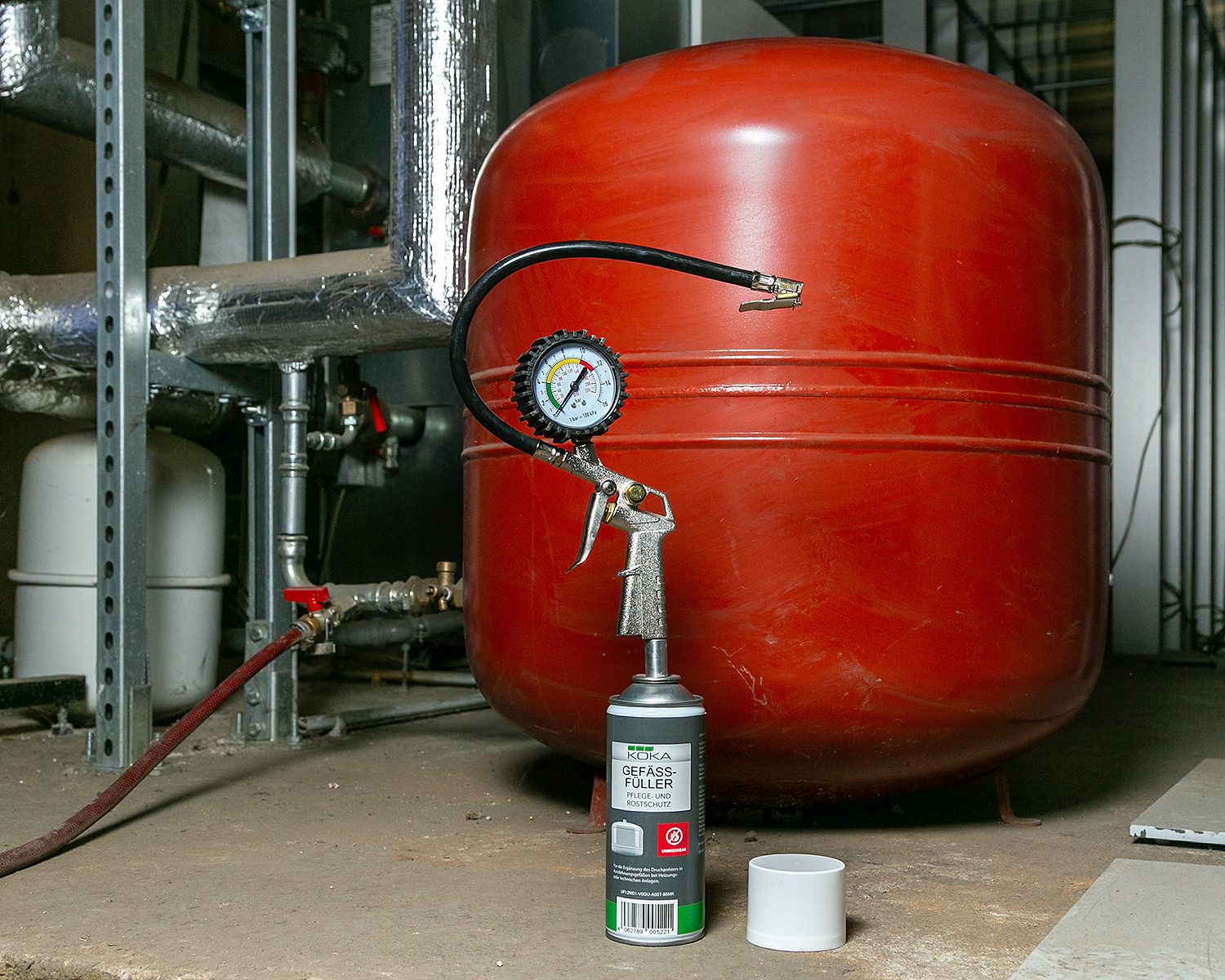 KOKA Rostschutzgrundierung Gefäßfüller nicht brennbar 400ml Ausdehnungsgefäß, 1-tlg., Füller Heizung Membran Ausdehnungsgefäss Spray Unbrennbar Rostschutz