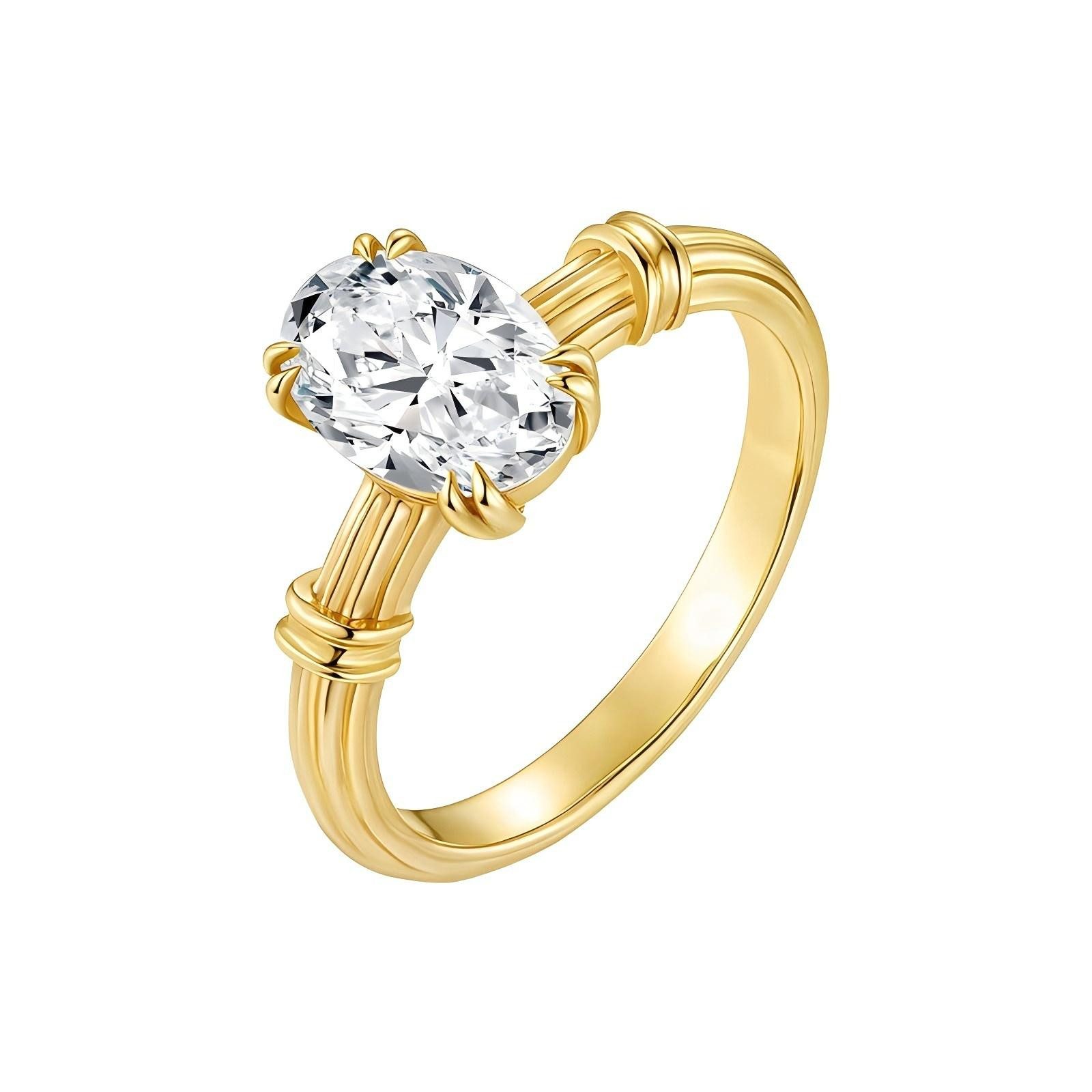 Jumpeak Diamantring 1ct/2ct/3ct Ring mit ovalem Diamanten, Damenring aus 585er Gold, IGI, Eheringe für Damen, Platinringe für Damen, Geschenke für Damen