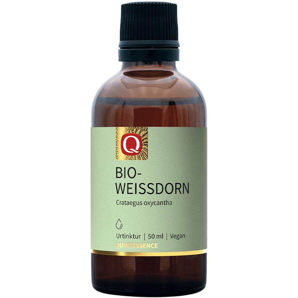 Quintessence Bio-Weißdorn Tinktur - Traditionelle Extraktion nach Paracelsus - Tropfen, 50 ml, Vegan - in Bioqualität - Hochwertige Premiumqualität