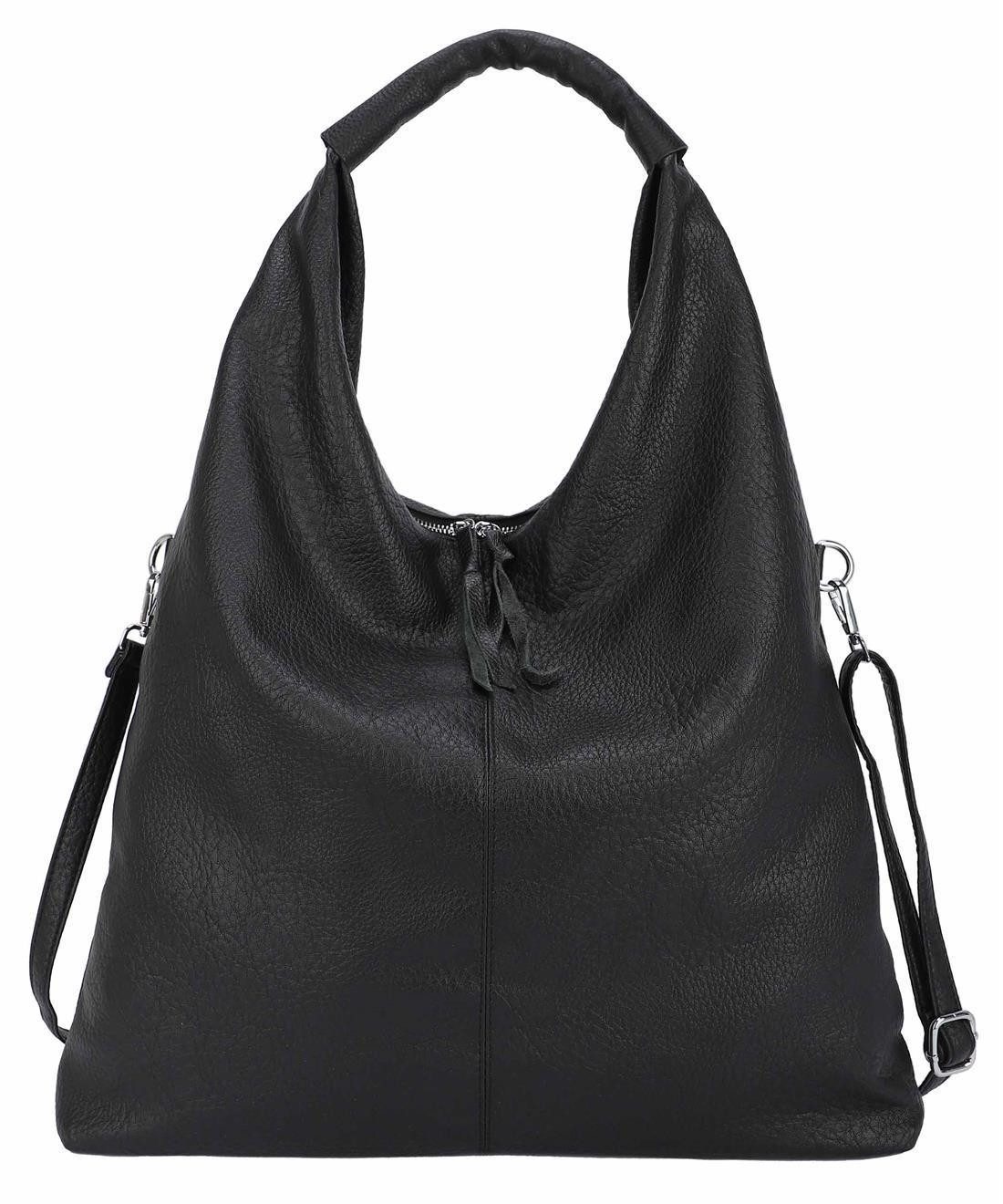 ITALYSHOP24 Schultertasche XXL Damen Tasche Shopper Hobo Bag Freizeittasche Weekender Reisetasche, Urlaub Handtasche, Henkeltasche, Umhängetasche, Beuteltasche, Leicht