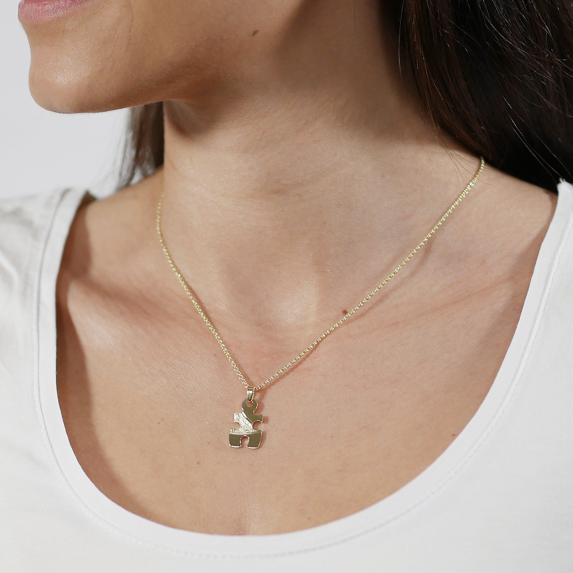 trendor Kette mit Anhänger Partner Set Gold auf Silber + 2