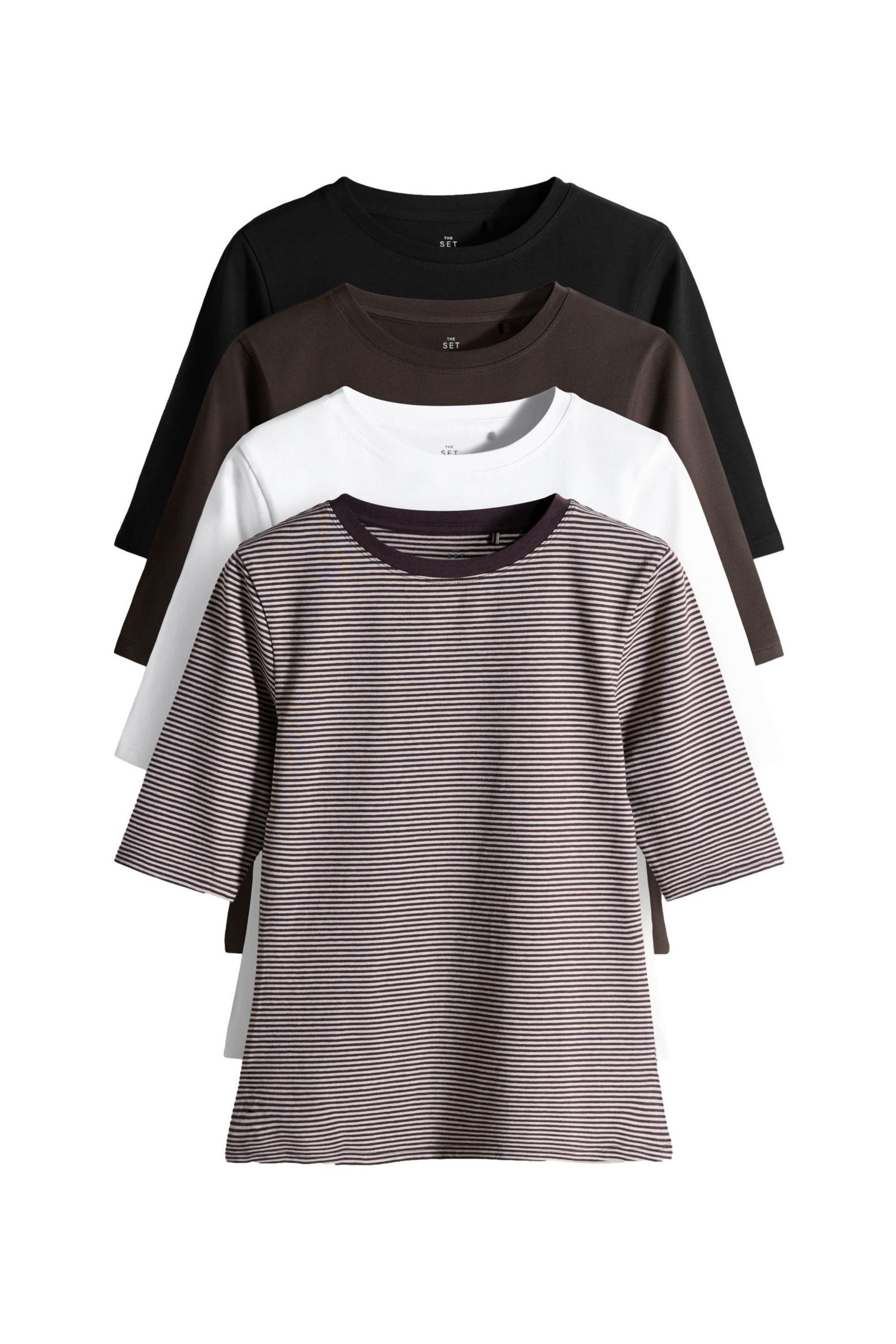 The Set T-Shirt The Set T-Shirts mit halblangen Ärmeln, 4er-Pack (4-tlg)