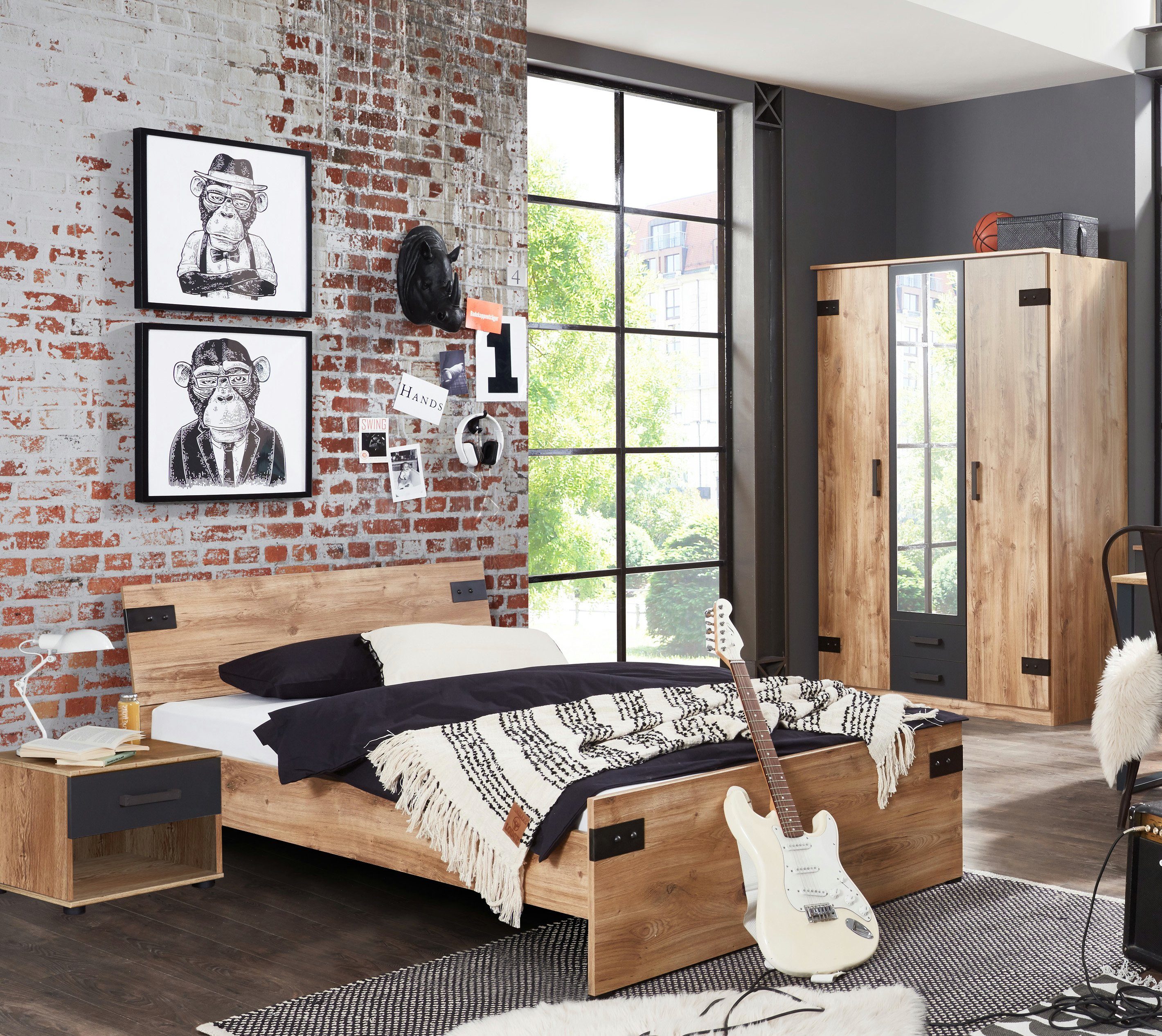 möbel-direkt.de Jugendzimmer-Set Liverpool, (Komplett Set, 3-tlg., in verschiedenen Zusammenstellungen auswählbar), Made in Germany