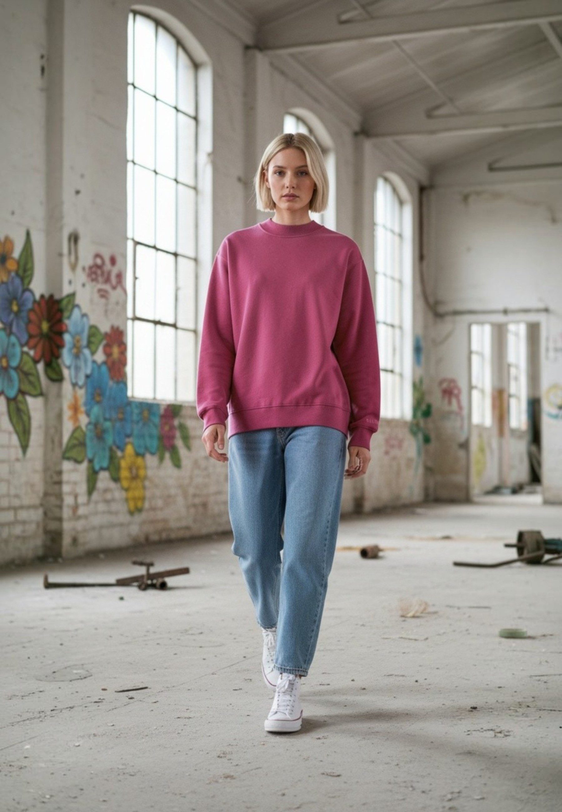 salzhaut Sweatshirt VEBIESTERN Damen Relaxed-Fit salzhaut Pullover – bequemer Fit und nordisch klares Design
