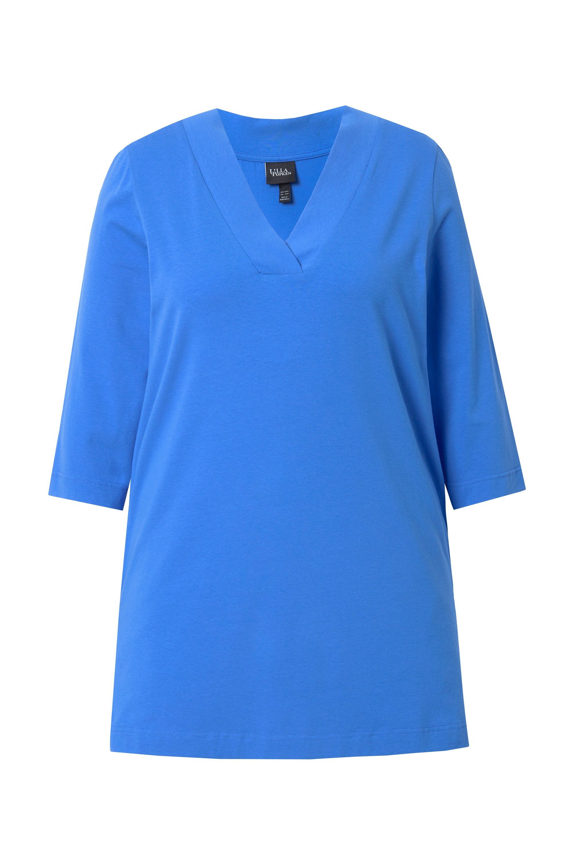 Ulla Popken T-Shirt Longshirt A-Linie V-Ausschnitt günstig online kaufen