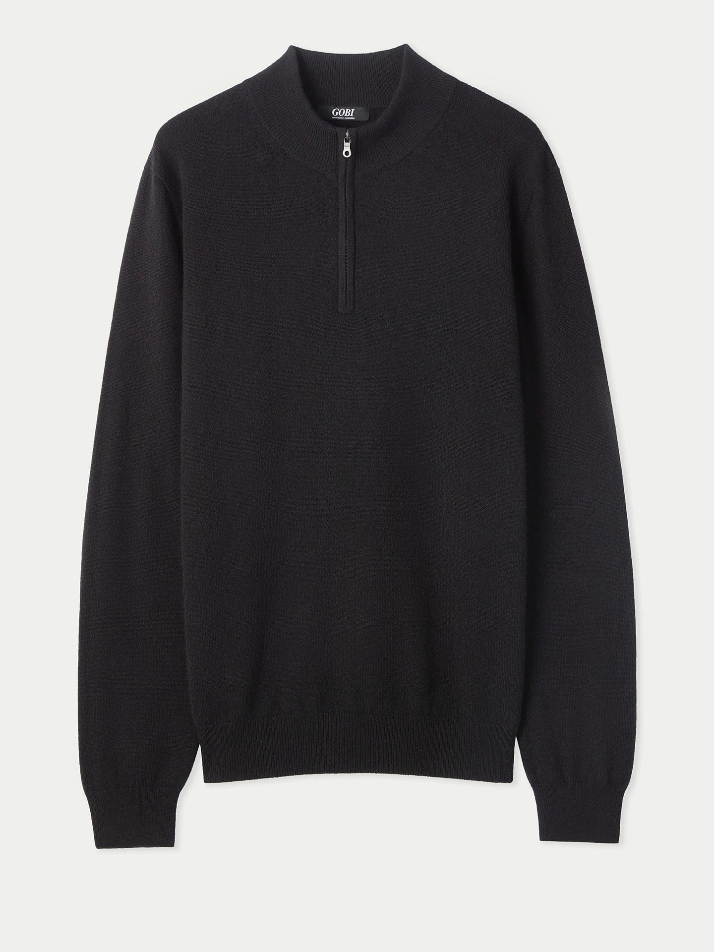 GOBI Cashmere Polokragenpullover Basic Kaschmirpullover mit Halbreißverschluss