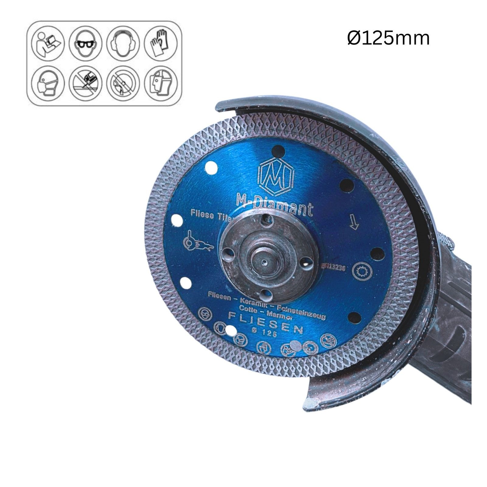 M-Diamant Trennscheiben Fliesenscheibe 125mm Premium und Feinsteinzeug extra dünn, Ø 22.23 mm, (Packung, 1-tlg., 1 Stück), 22,23mm Fliesenscheibe