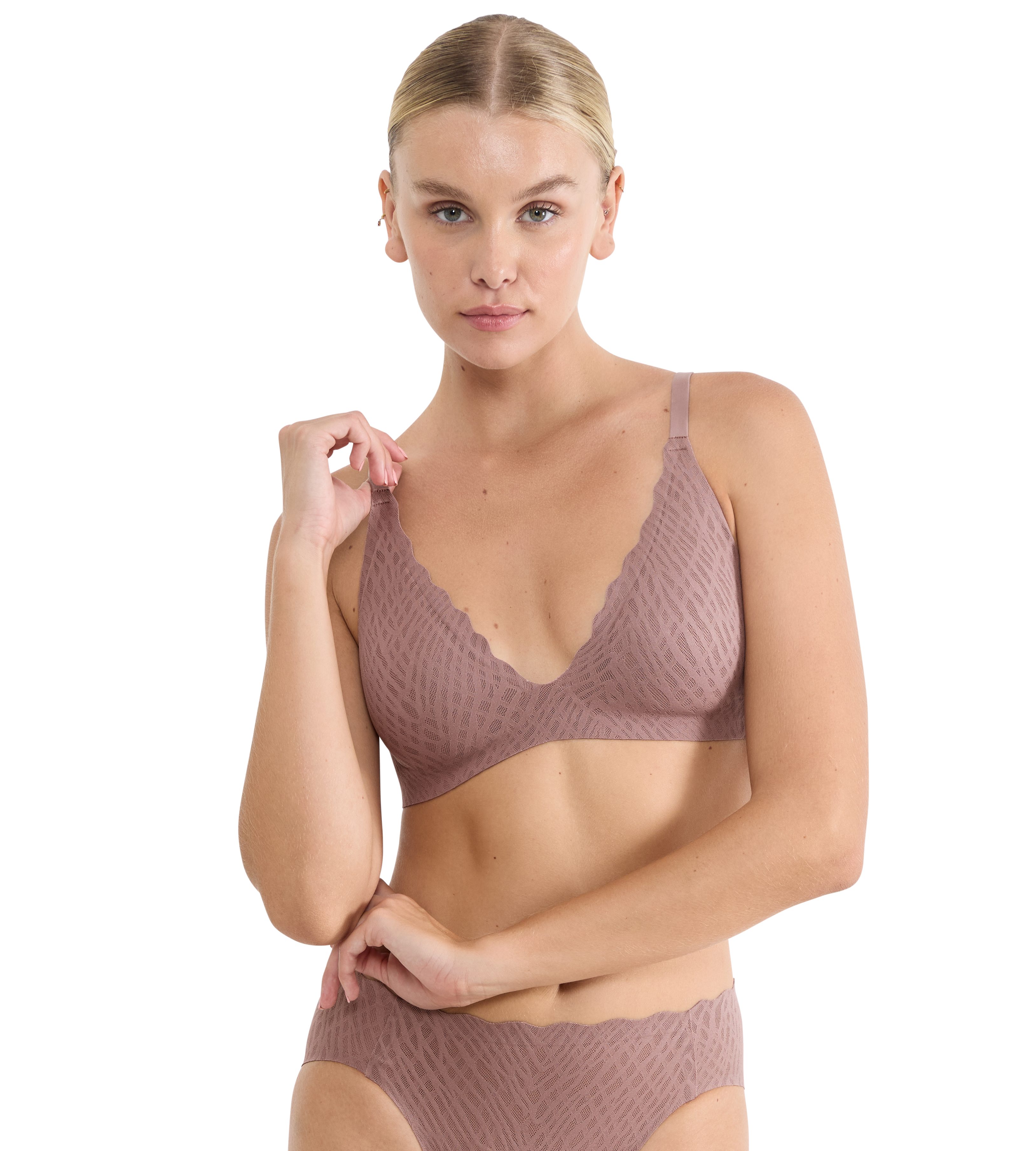 sloggi Bügelloser BH ZERO Feel Bliss THE UP P Bra unsichtbar mit Spitzenoptik