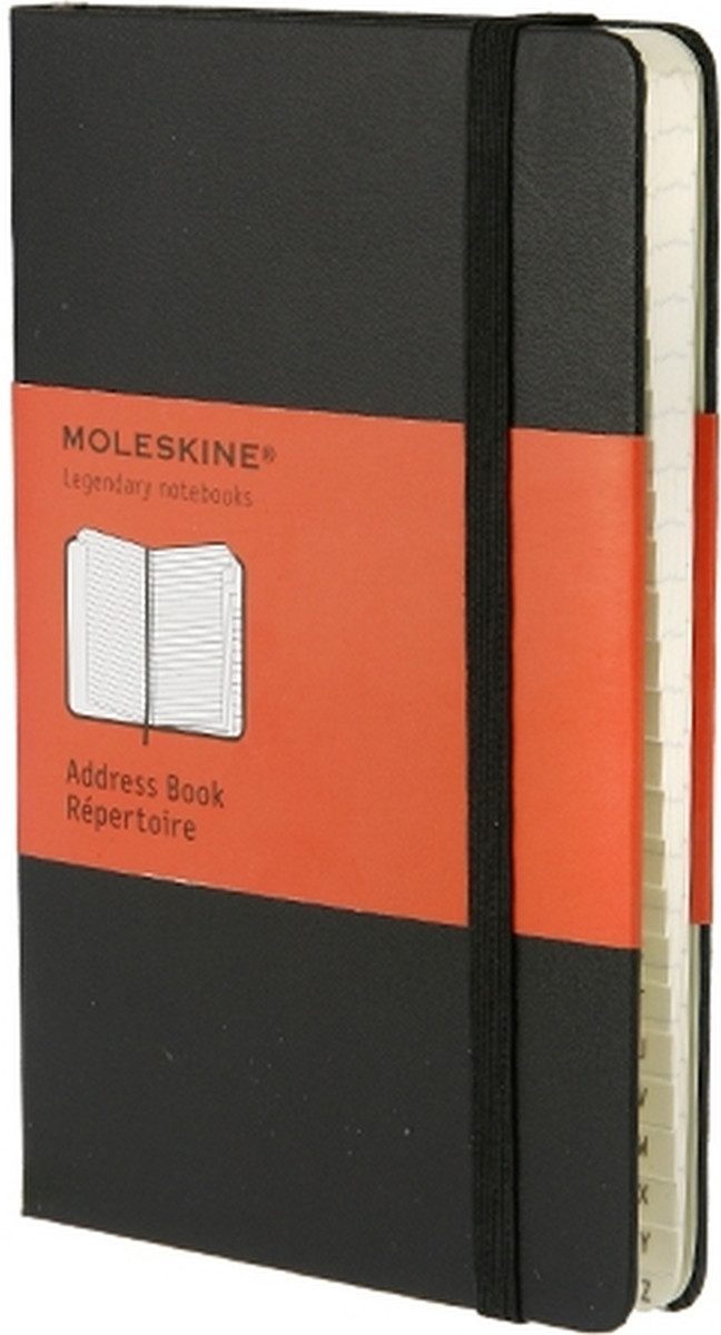 MOLESKINE Tagebuch Adressbuch Pocket A6 liniert mit Register Hardcover schwarz.