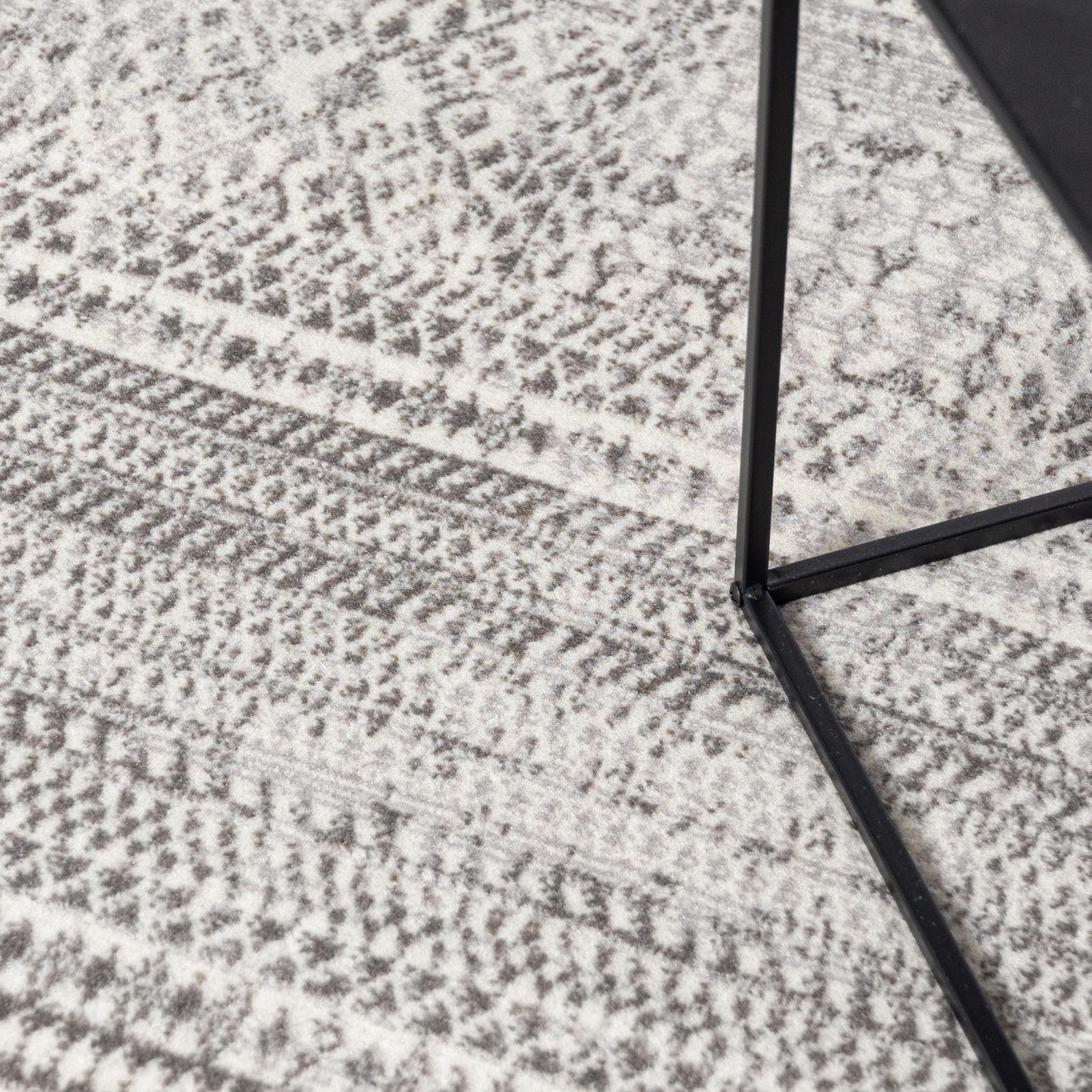 Designteppich Modern Teppich Geometrisch Fußbodenheizung, 150 cm, 80 Pflegeleich, Weich, Höhe Grau - mm, Geeignet 7 Mazovia, Kurzflor x für