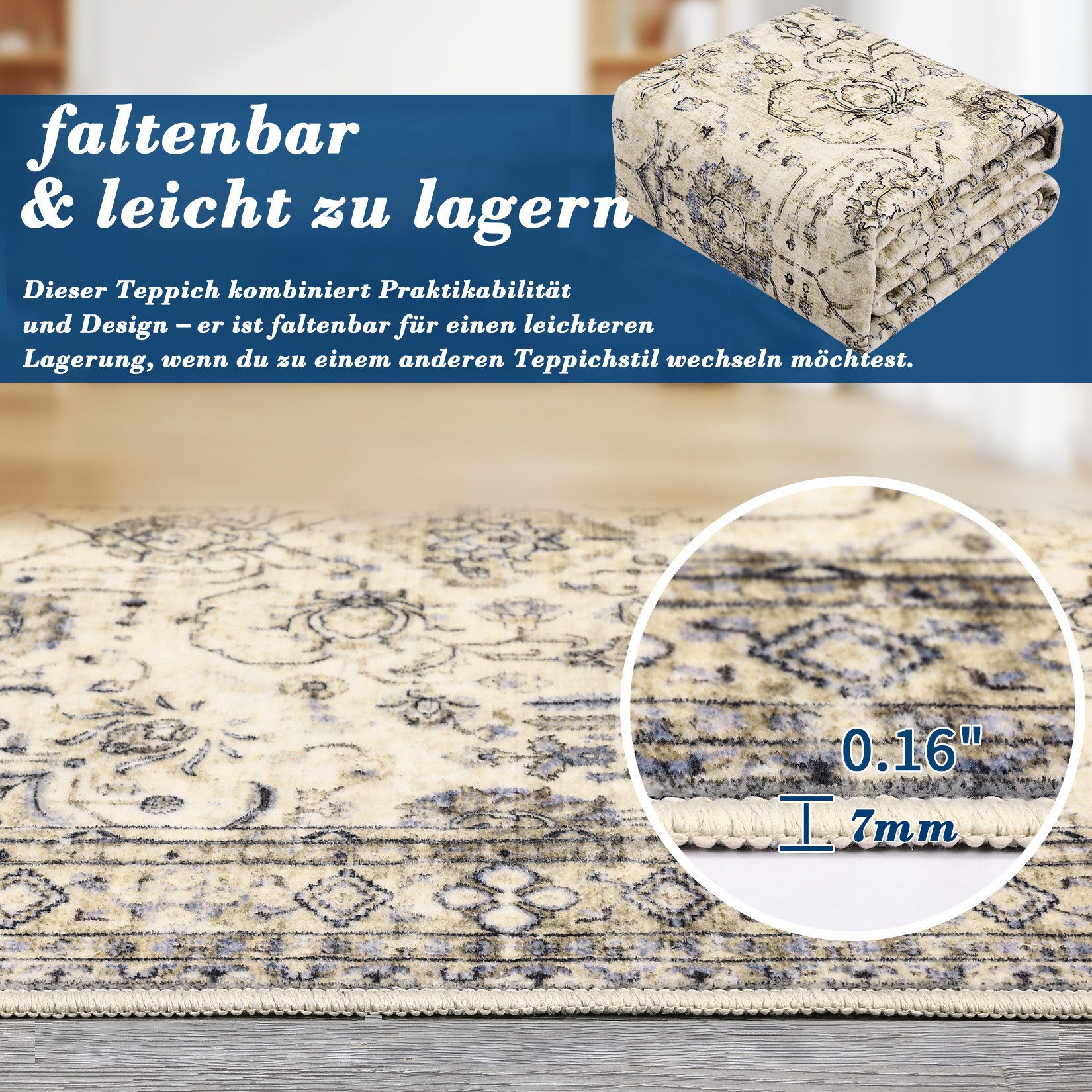 GarveeMore Teppich, rechteckig, Höhe: 7 mm, Klassische Orientoptik, passend günstig online kaufen