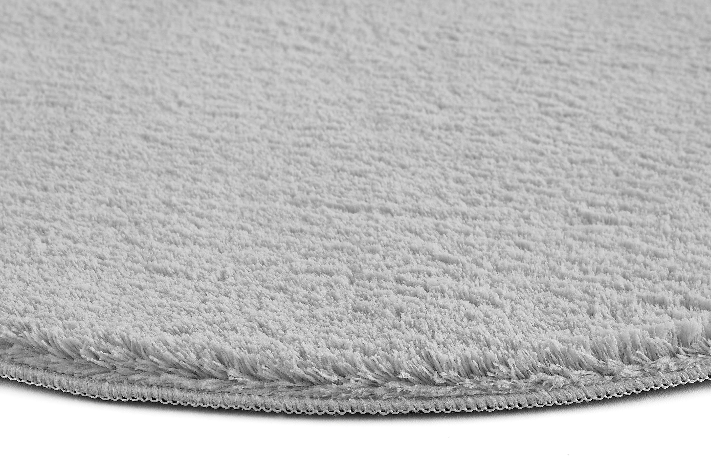 Teppich weicher grau Arezzo, rund, 16 Höhe: ideal waschbar, & Flor, mm, im Wohnzimmer Schlafzimmer Farben, Andiamo, Uni