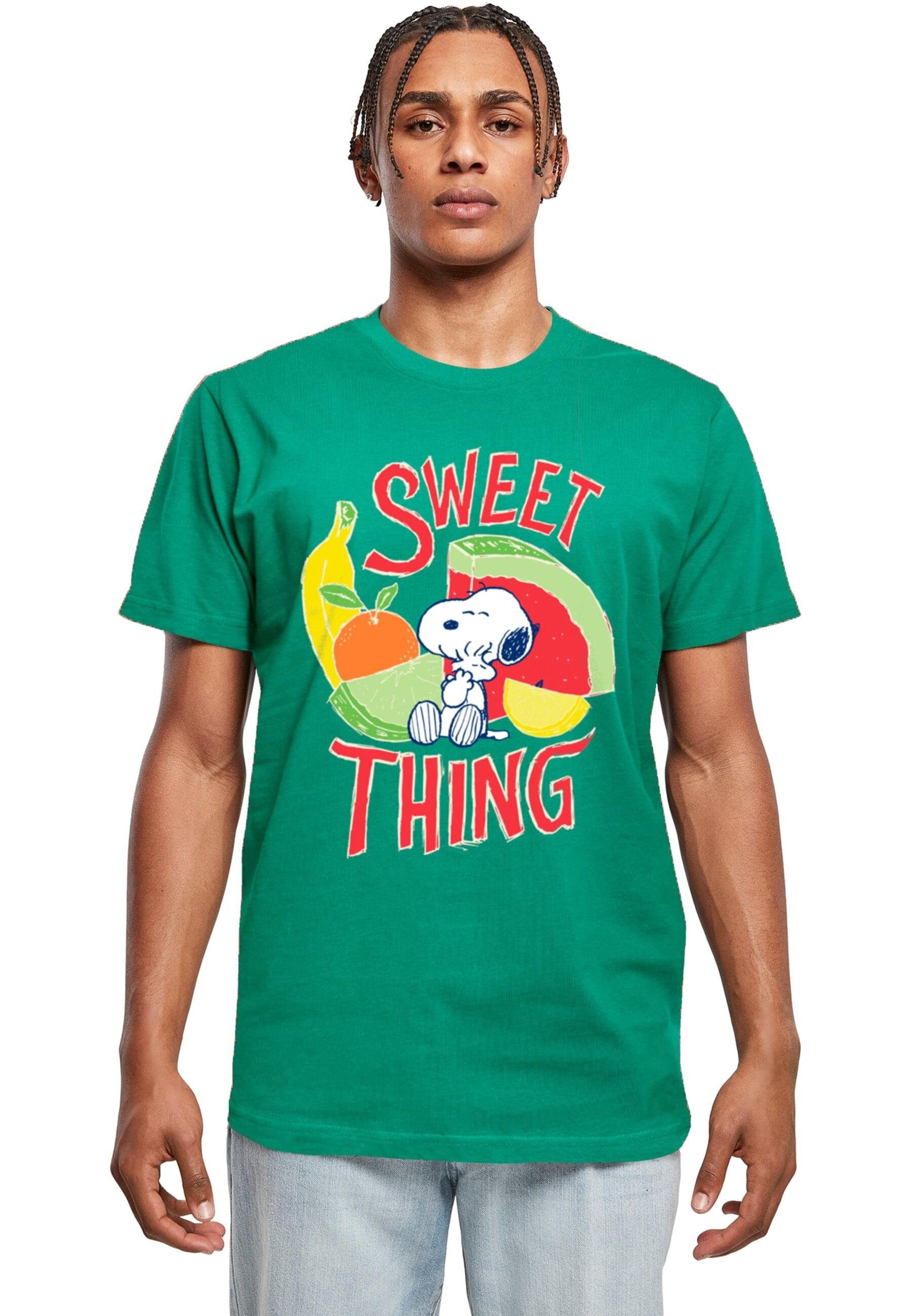 Merchcode T-Shirt Herren Peanuts - Sweet thing T-Shirt Round Neck (1-tlg) forestgreen
