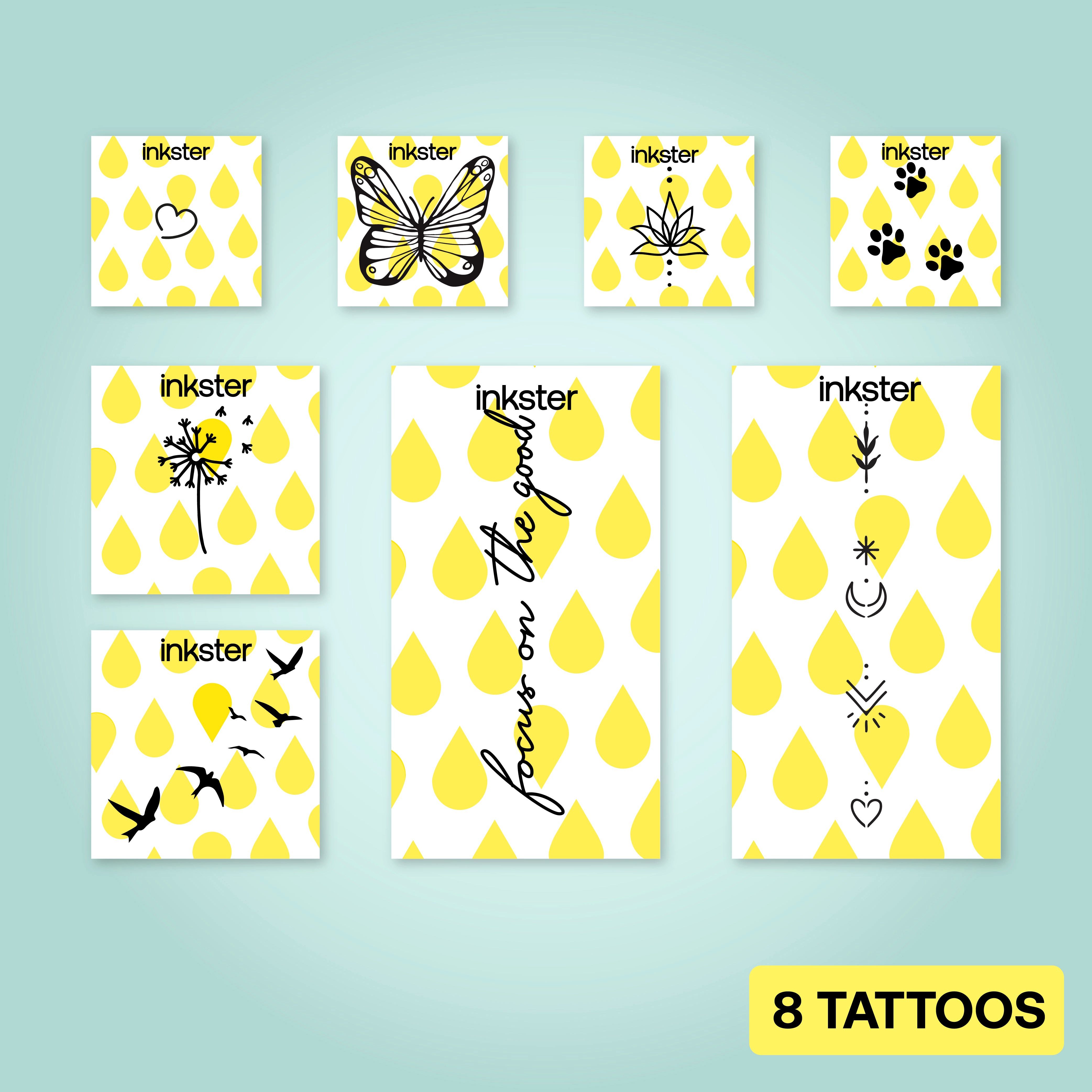 Inkster Schmuck-Tattoo Mixed Bestseller Tattoo Bundle, wasserfestes temporäres Tattoo, 2 Wochen Halt