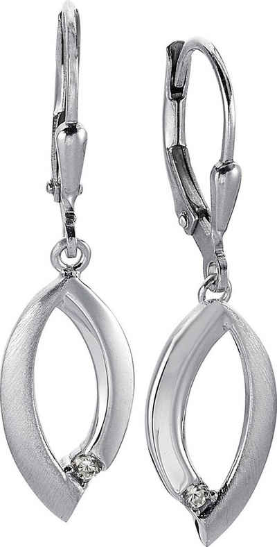 Balia Paar Ohrhänger »BAO0058SW Balia Damen Ohrringe matt 925 Silber« (Ohrhänger), Damen Ohrhänger Blatt aus 925 Sterling Silber, Farbe: weiß, silber
