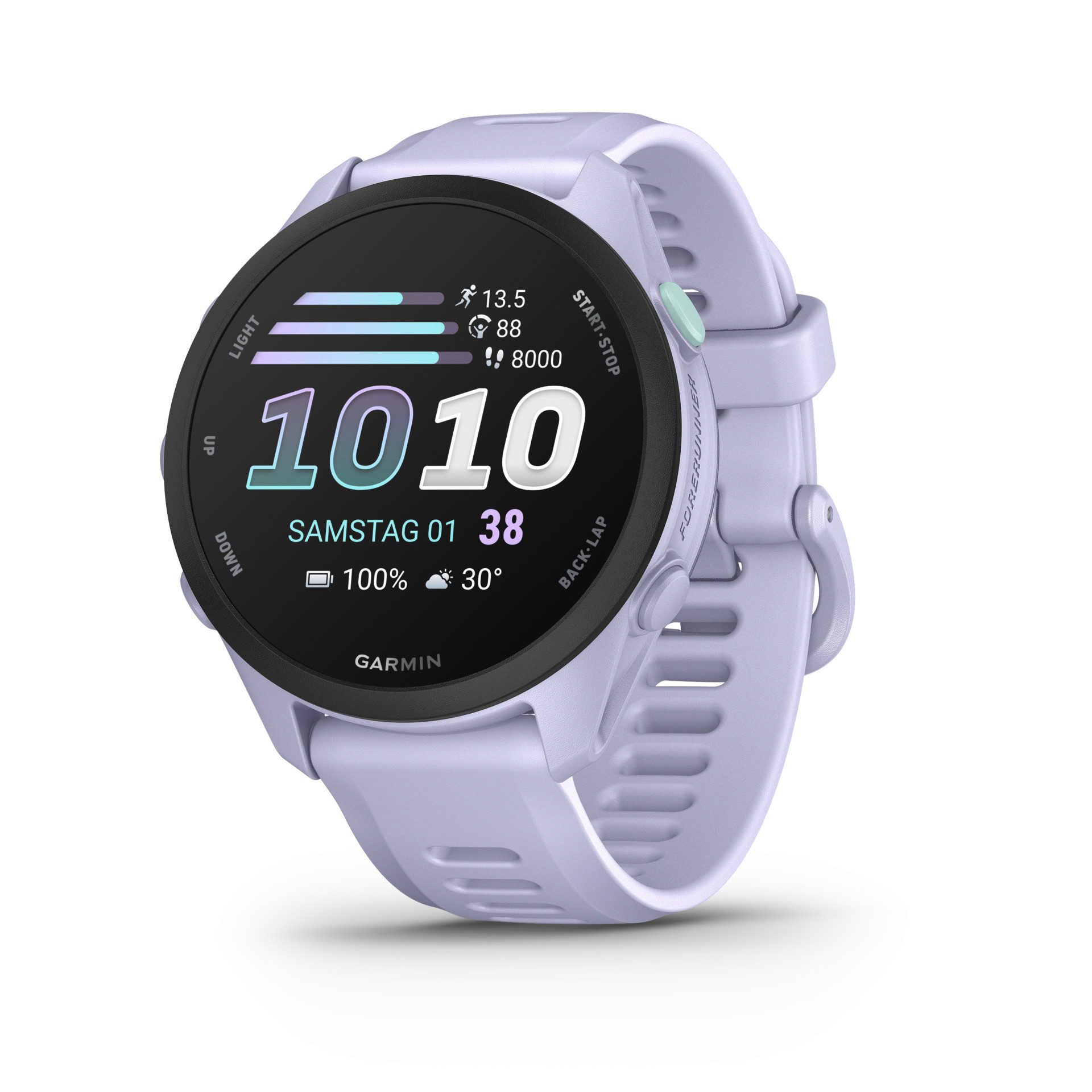 Garmin Forerunner 70 mit Silikonarmband 20 mm Smartwatch (3,048 cm/1,2 Zoll), Smarte GPS-Laufuhr für deinen Laufeinstieg
