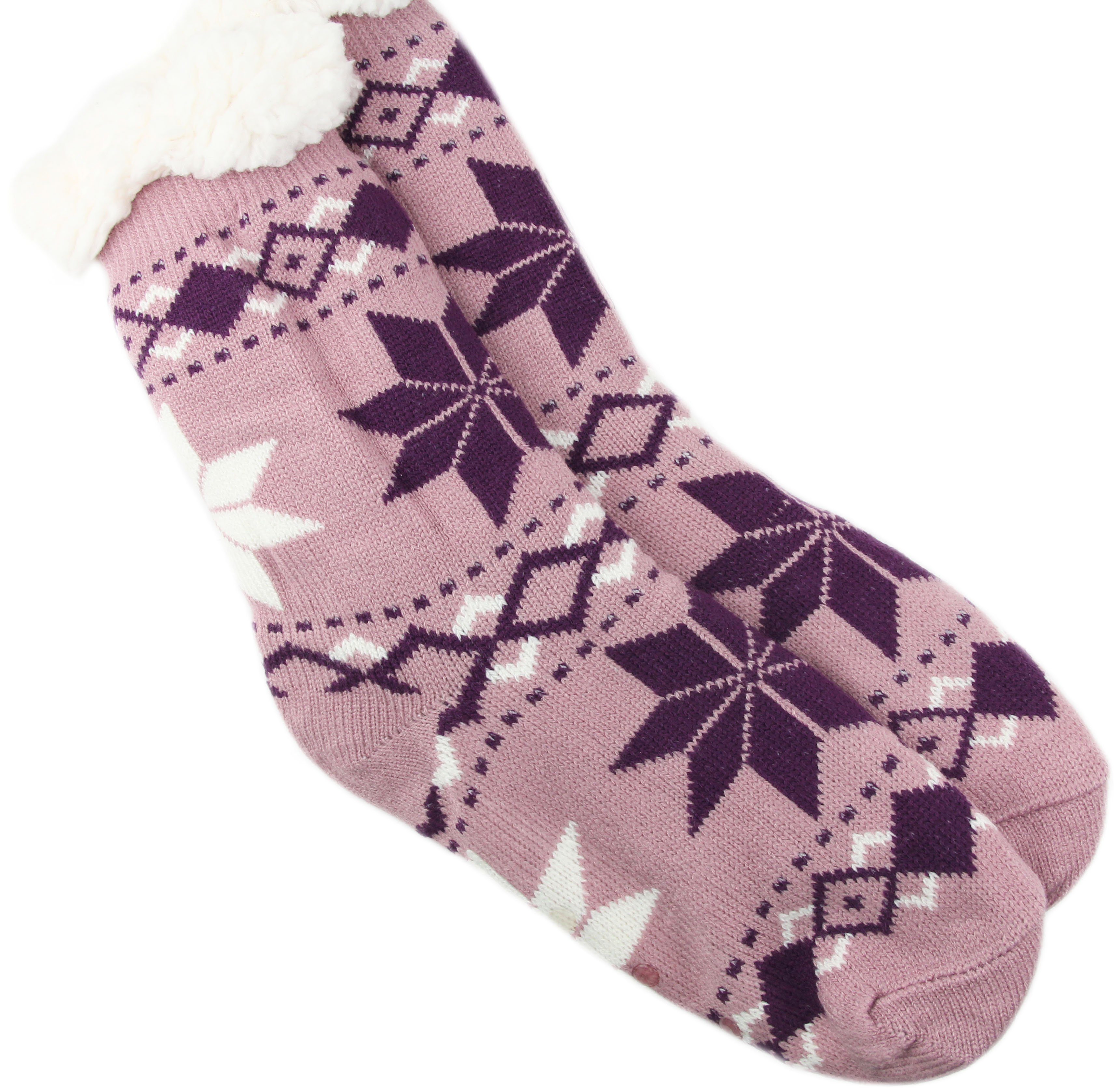 Winter Frentree Norwegersocken und HS1 Herren Damen Noppen, für Violett Rutsch Anti mit Hüttensocken Weiß