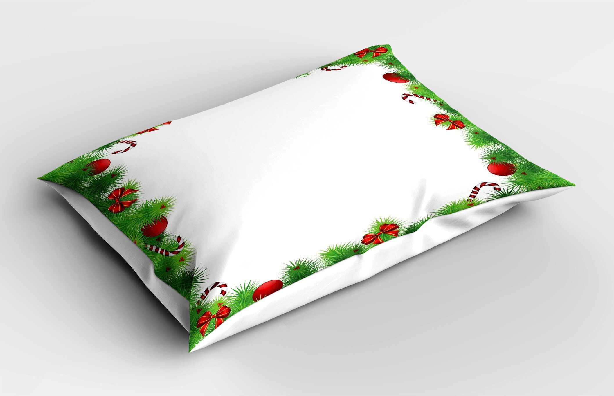 Kissenbezug, Stück), Weihnachten Gedruckter Size Abakuhaus Dekorativer Pine (1 King Kissenbezüge rote Standard Bögen