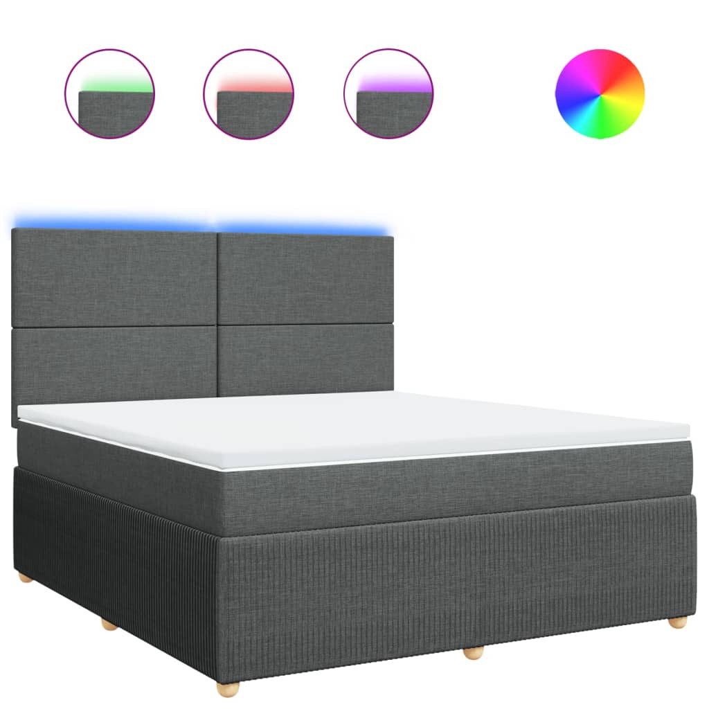 vidaXL Bett Boxspringbett mit Matratze Dunkelgrau günstig online kaufen