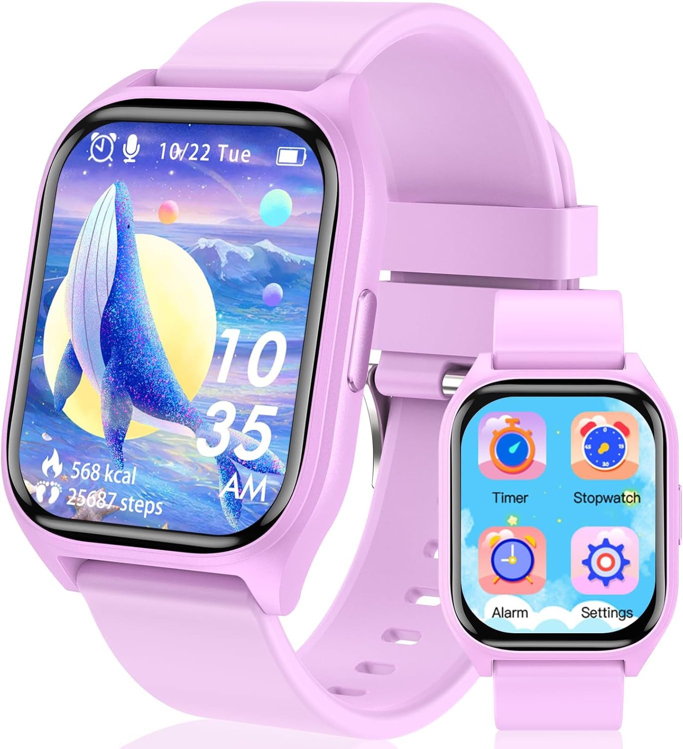 clleylise Kinder's Fitnessuhr 19 Trainingsmodi Kalorienzähler Smartwatch (3,8 cm, Android iOS), Fitness-Tracker mit Sportmodi Schrittzähler, Spielen & Schlafmonitor