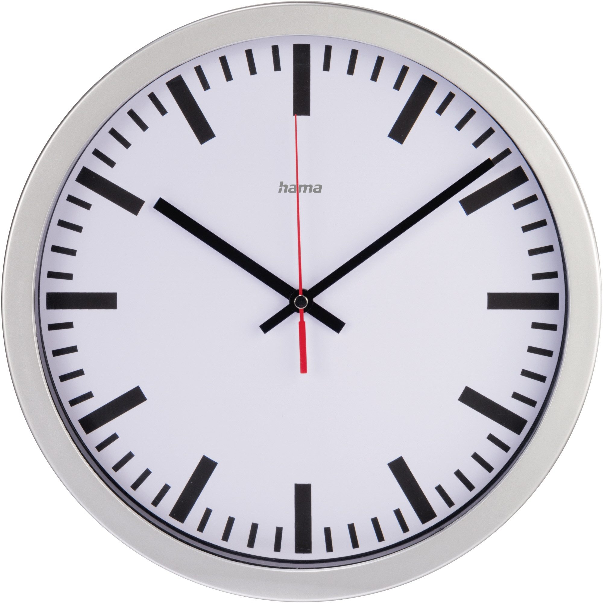 Hama Uhr Funkuhr Bahnhof 00186385 silber günstig online kaufen