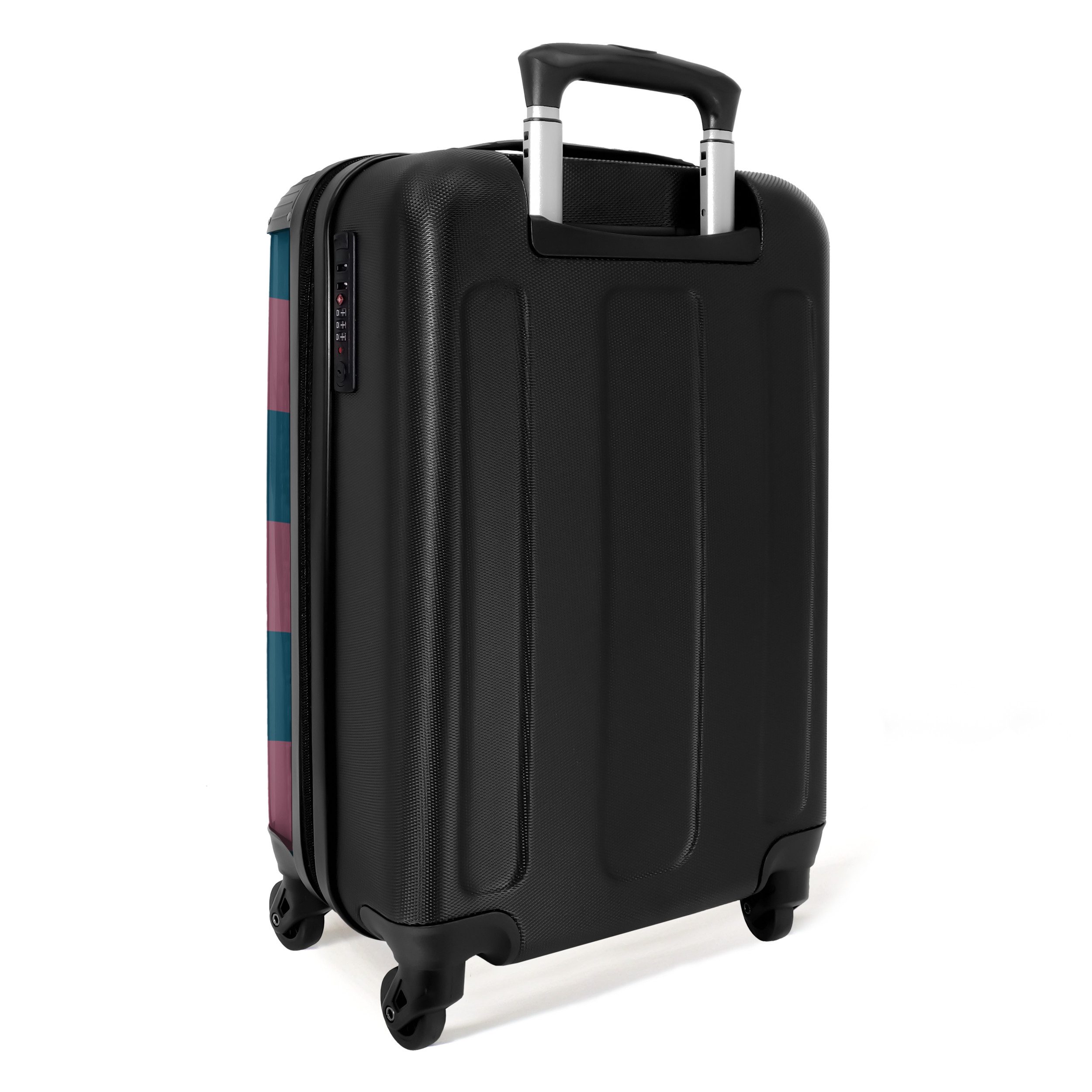 NoBoringSuitcases.com© Hartschalen-Trolley Buntes Schachbrett als Druck 55x35x20cm, 4 Rollen, Reisekoffer mit 4 Rollen, Carry on luggage, Männer