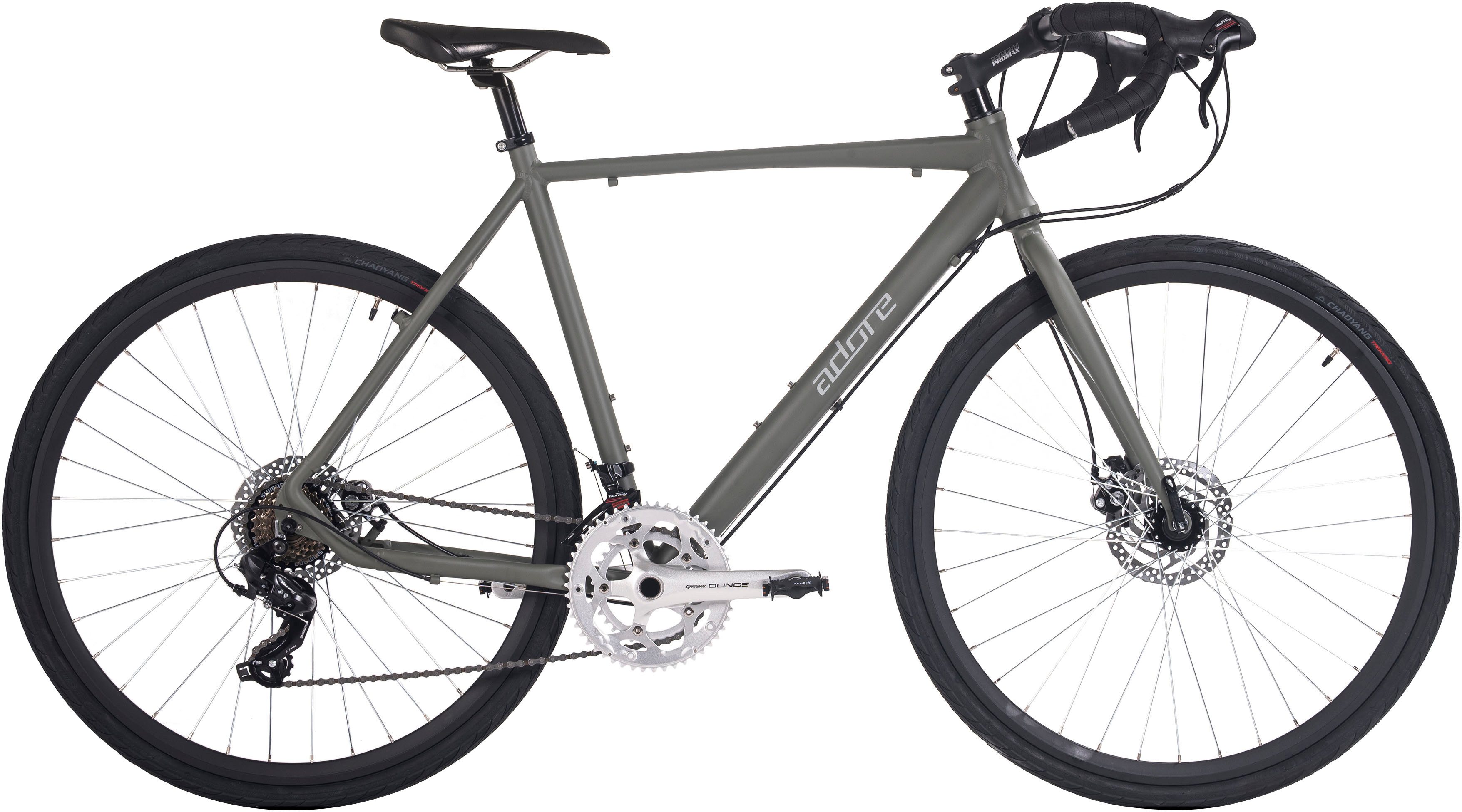 Adore Gravelbike Gravelbike Rennrad 28'' G3006 grau RH 56 cm Adore, 14 Gang Shimano Tourney Schaltwerk, Kettenschaltung