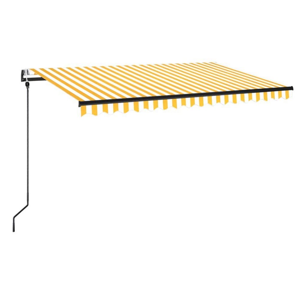 Thumbnail - furnicato Markise Automatisch Einziehbar 450x350 cm Gelb und Weiß (1-St)