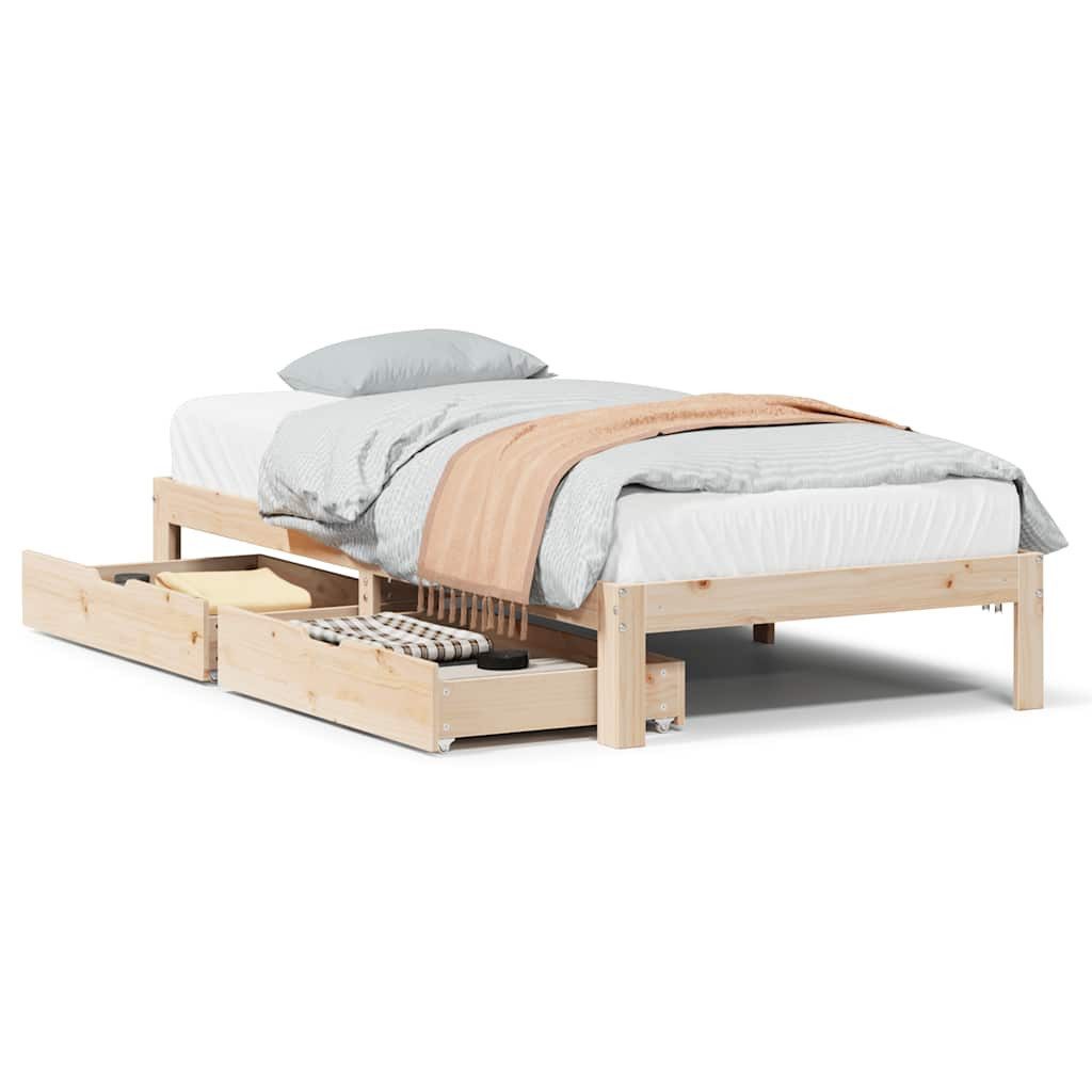 vidaXL Bett Massivholzbett mit Schubladen 75x190 günstig online kaufen