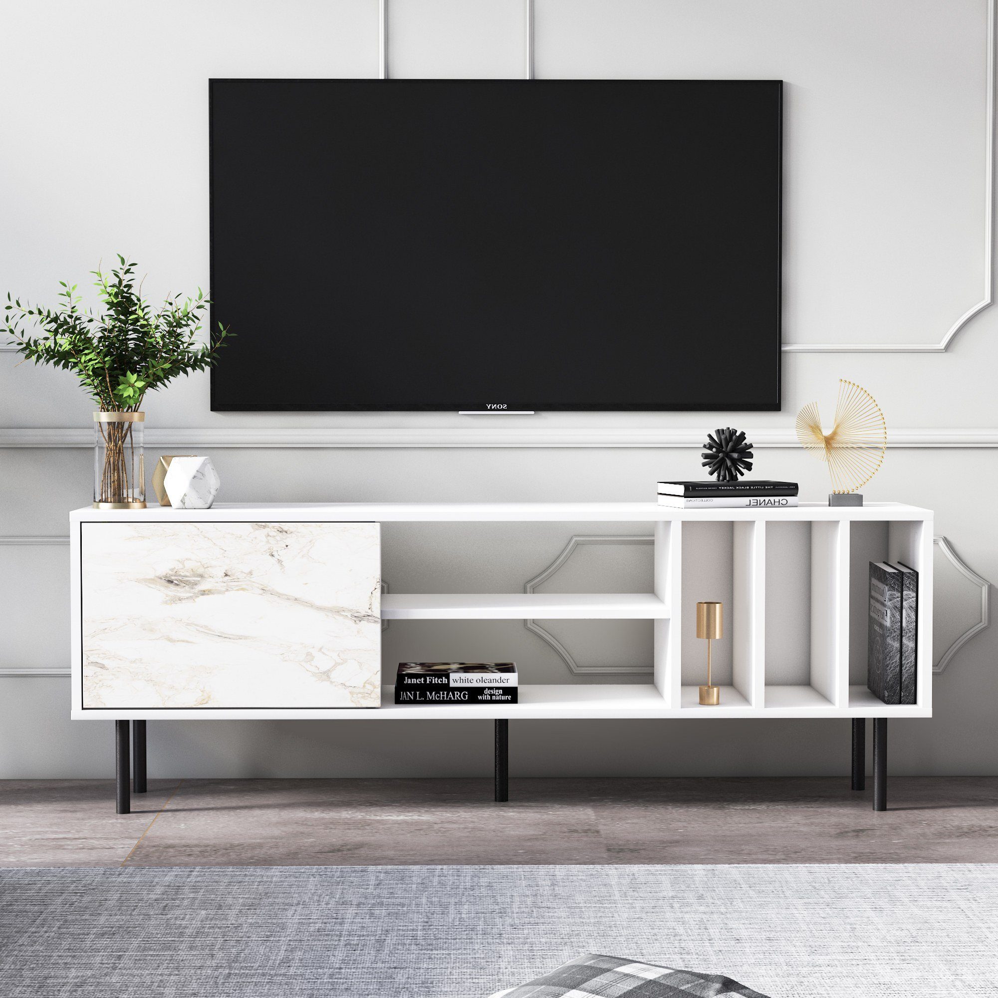 Skye Decor TV-Schrank Schränke, 57,2x160x35 cm, 100% Melaminbeschichtete Partikelplatte