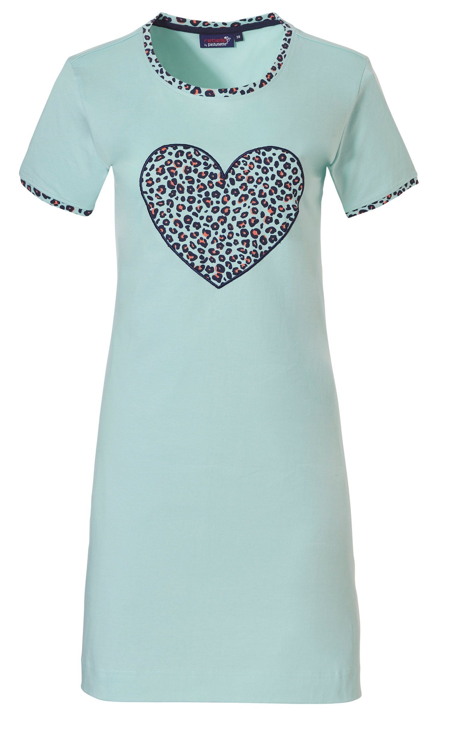 Herz Damen Rebelle mit (1-tlg) Nachthemd Nachthemd Baumwolle