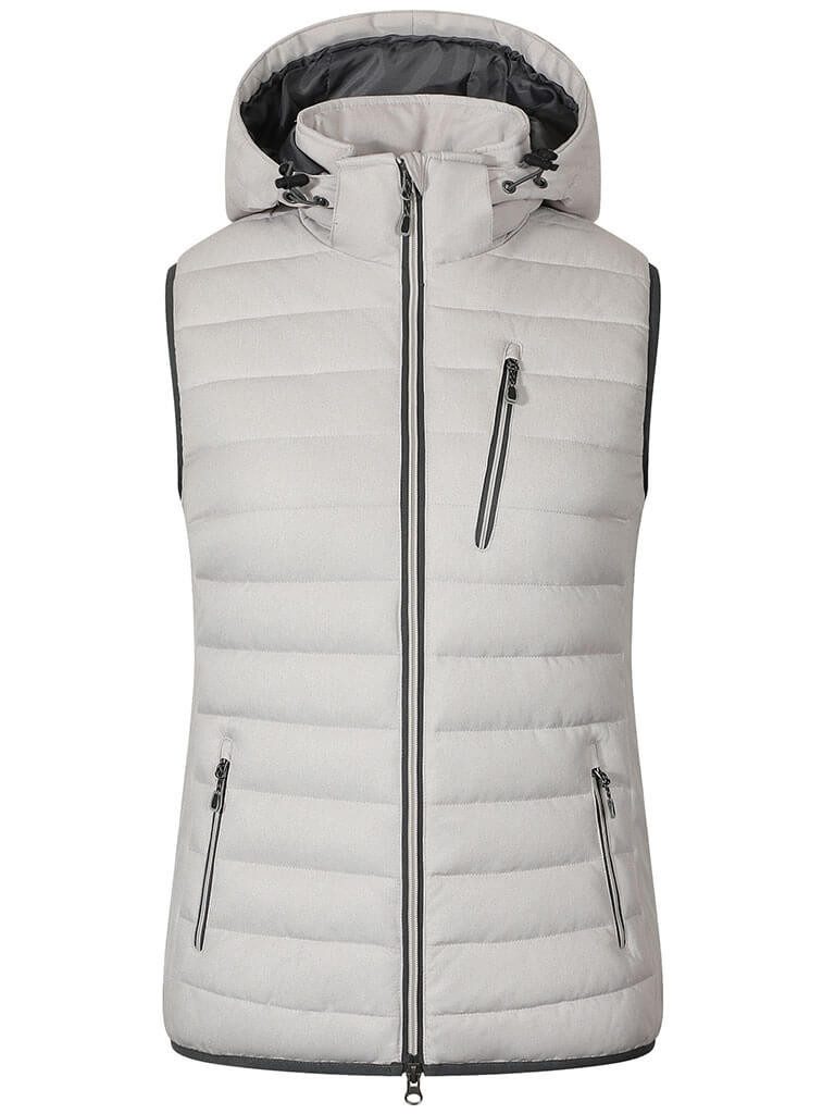 Blue Wave Steppweste Nathalie Damen Weste Nathalie gesteppt mit abnehmbarer Kapuze in Melange-Optik