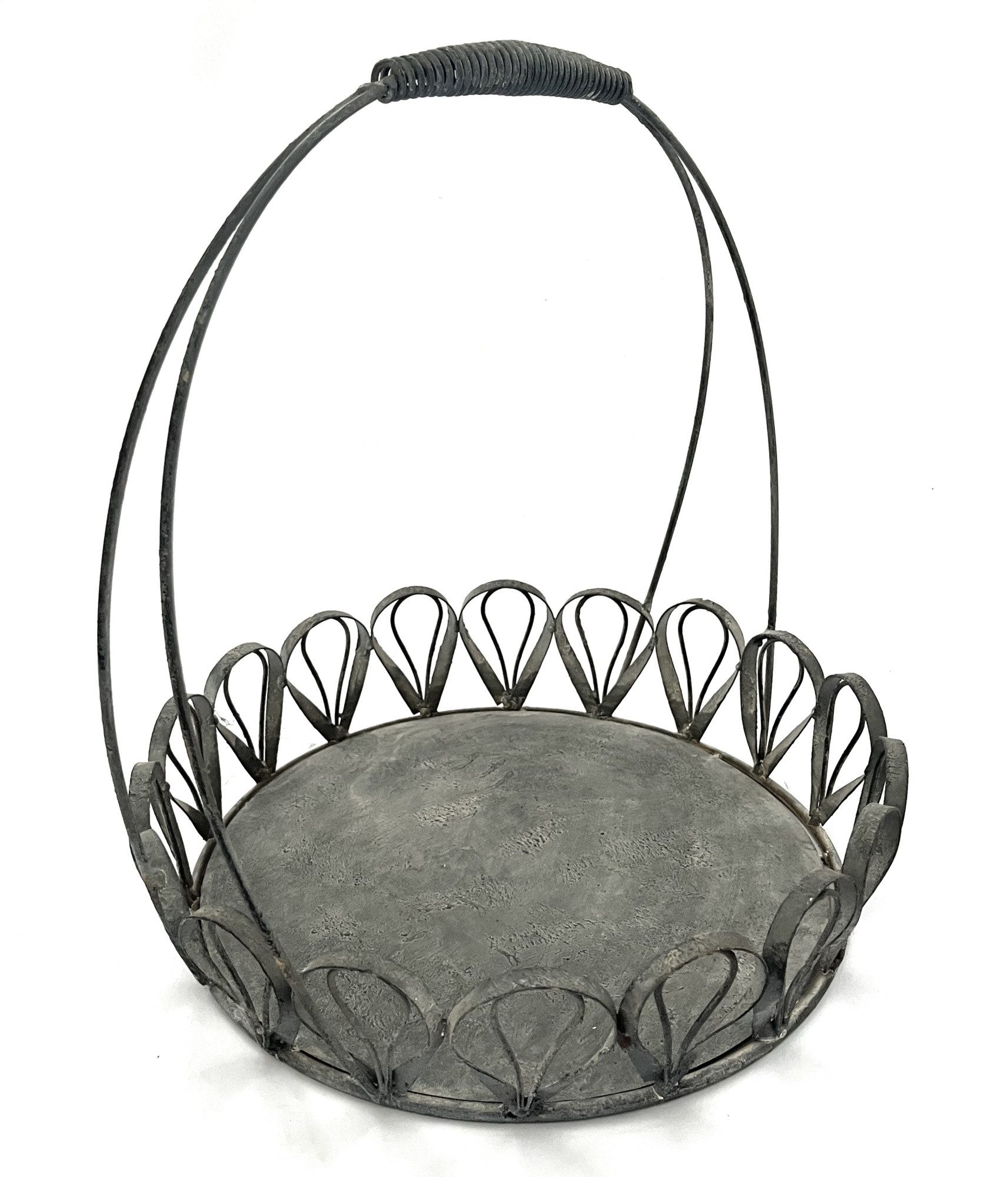 Exner GmbH Garten- & Wohnaccessoires Dekokorb Korb Deko Metall Vintage Garten Extra Groß XL 57 cm (1 St), Extra Groß