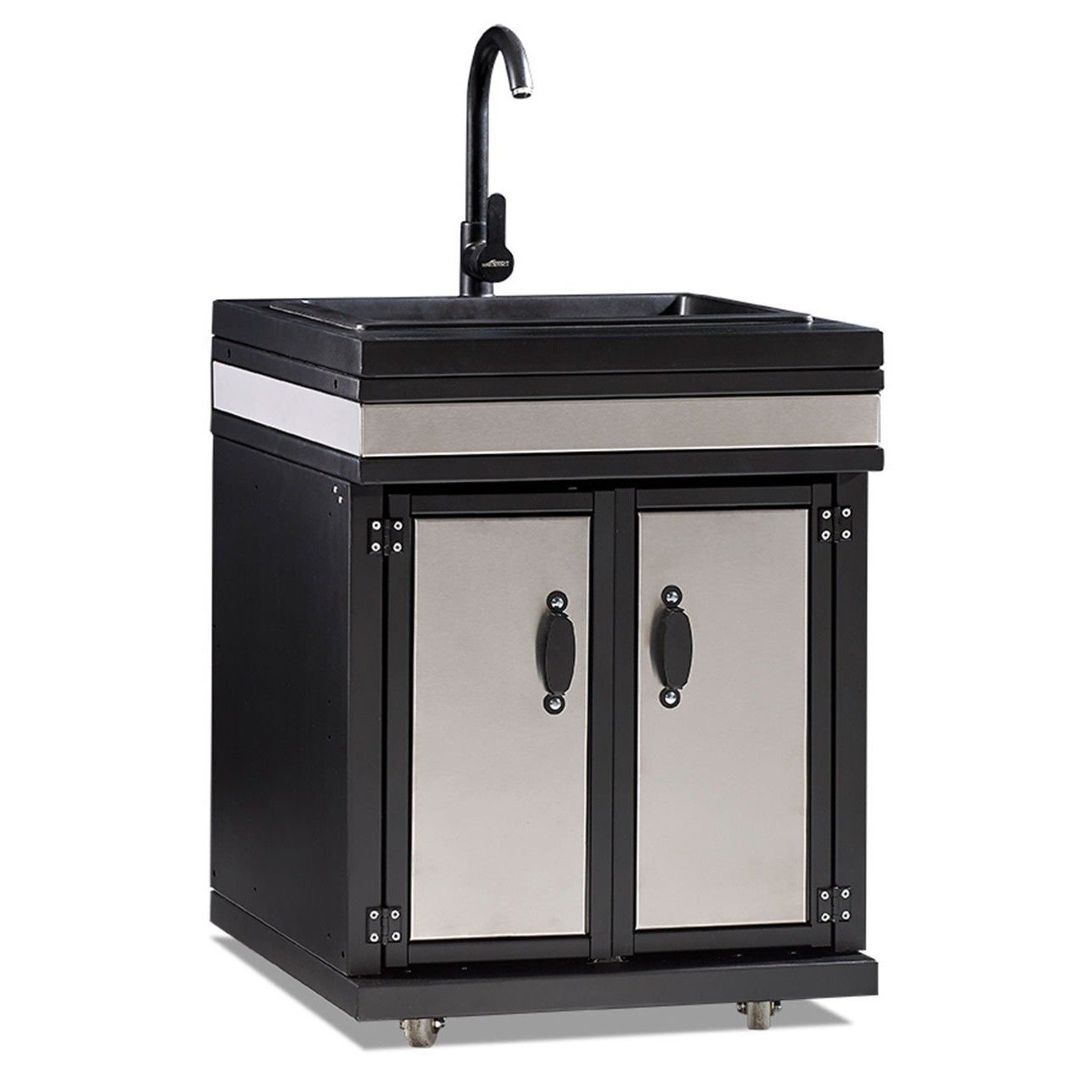 Xlmoebel Outdoor-Küche XLMOEBEL Außenküchenmodul aus Edelstahl in Silber, Made in Europa