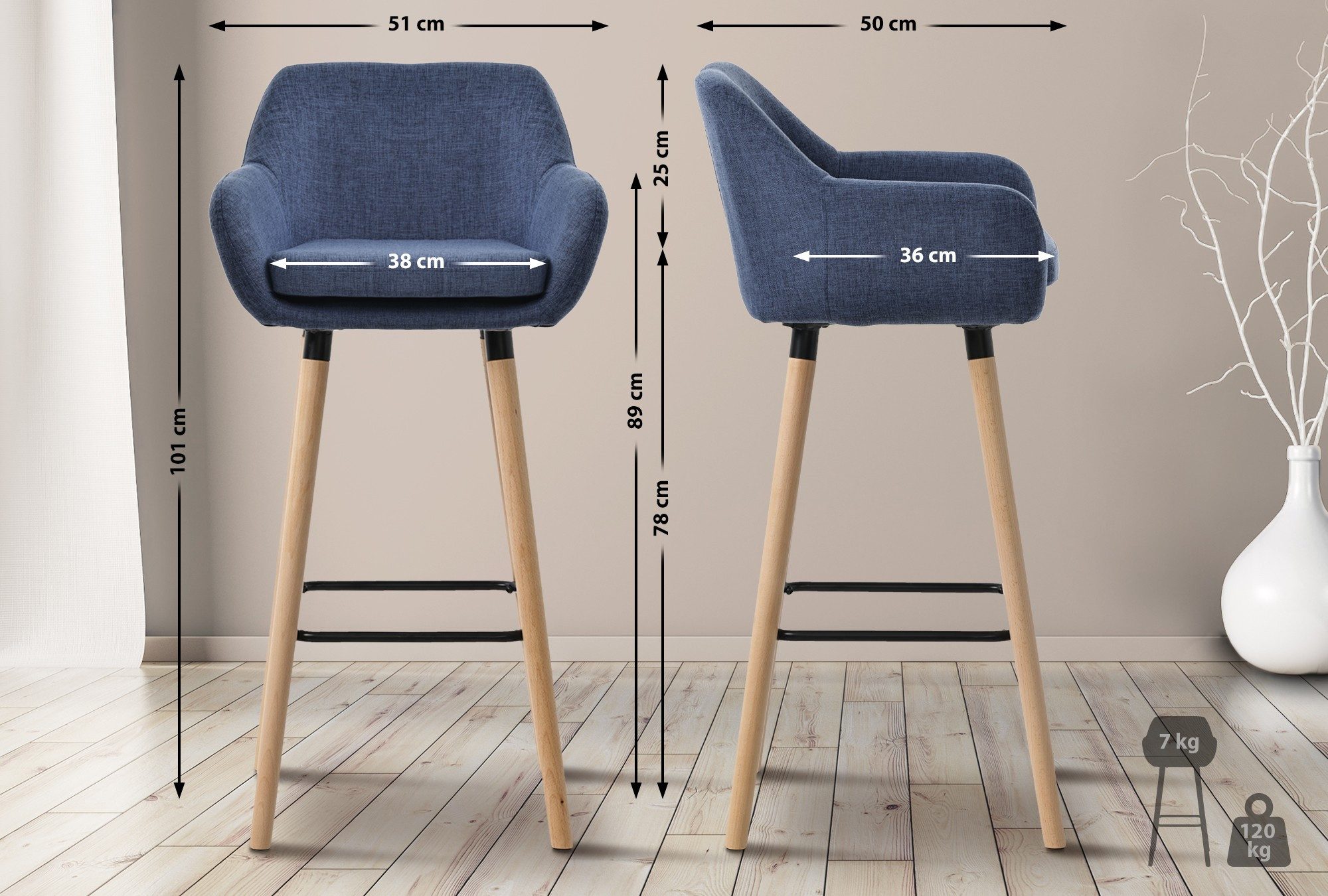 CLP Barhocker Grant (2er Set, 2 günstig online kaufen