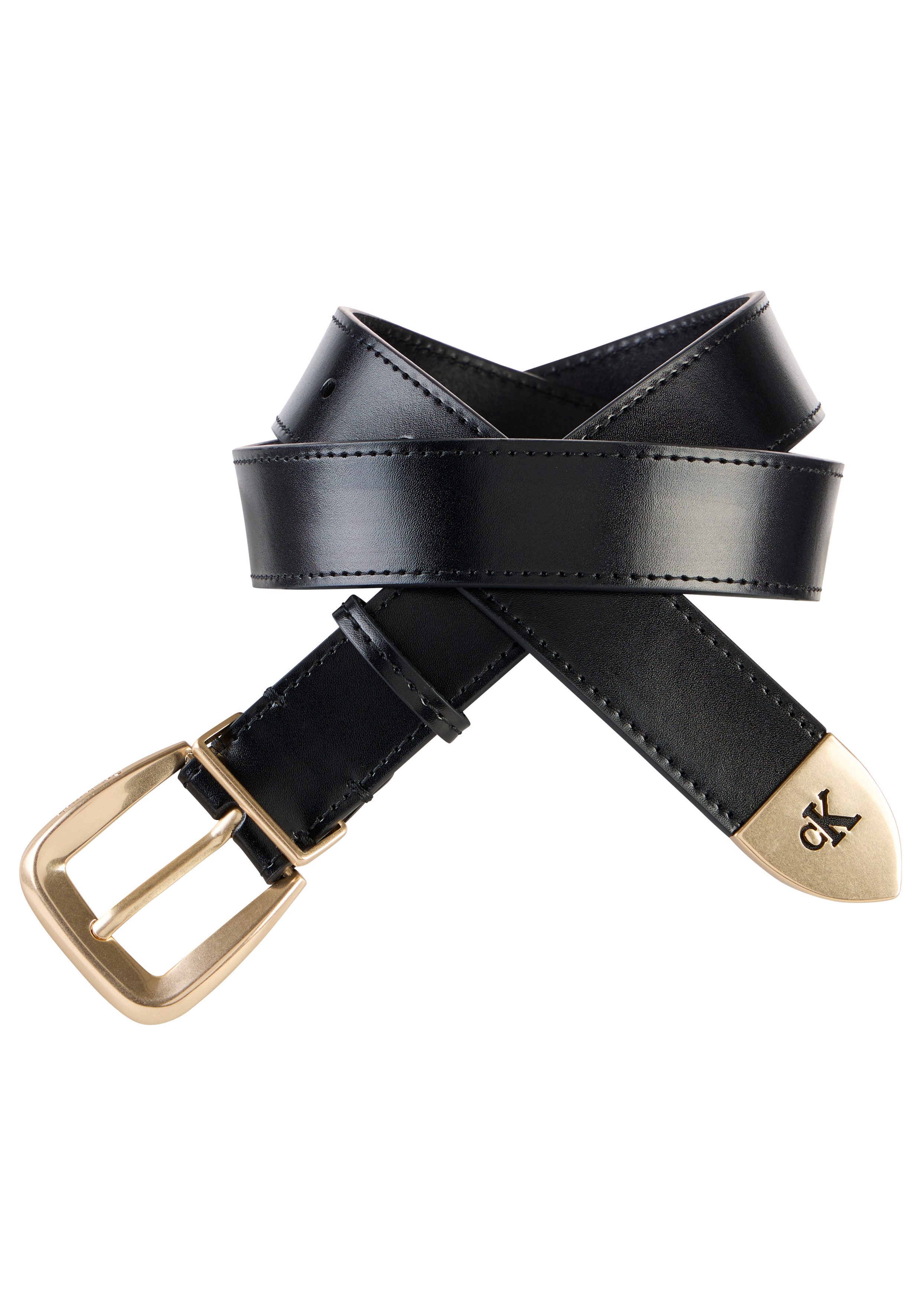 Calvin Klein Ledergürtel HW END TIP BUCKLE BELT 30MM Regular fit und größenverstellbar