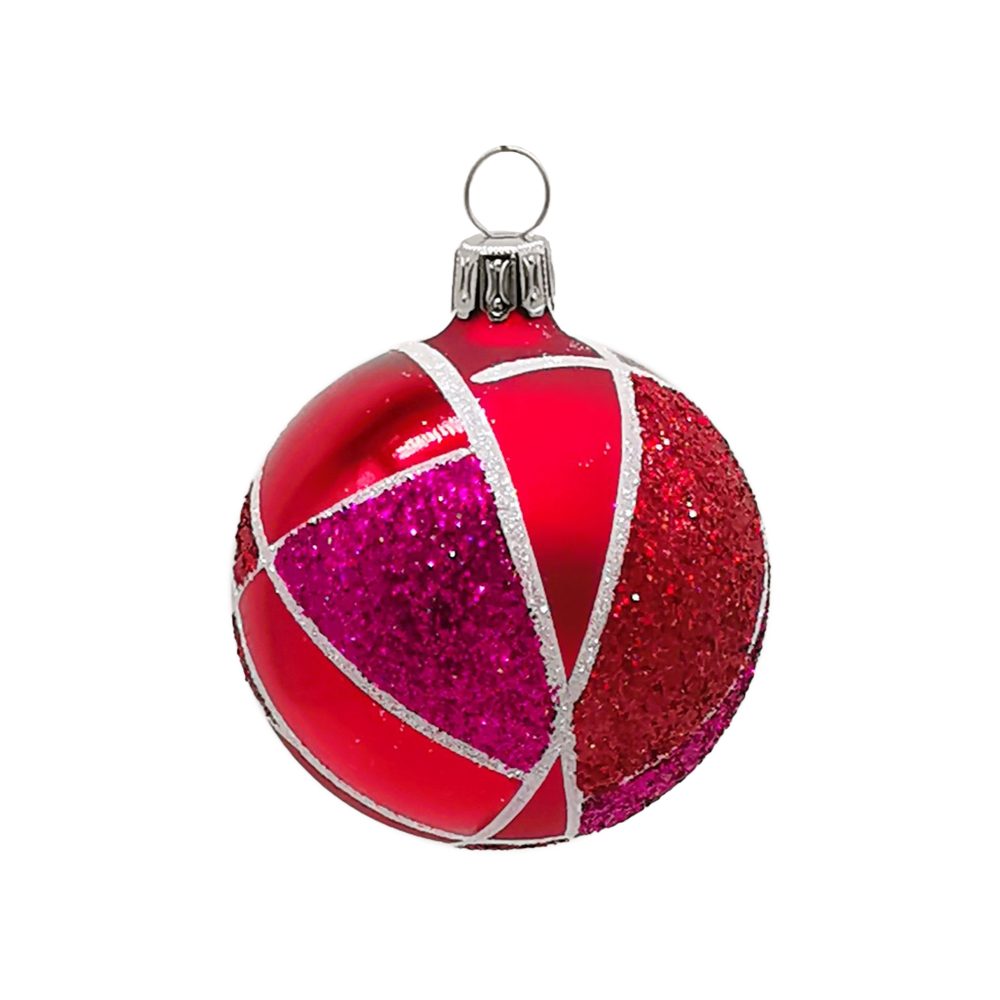 Weihnachtsbaumkugel Christbaumkugel mundgeblasen rot / pink