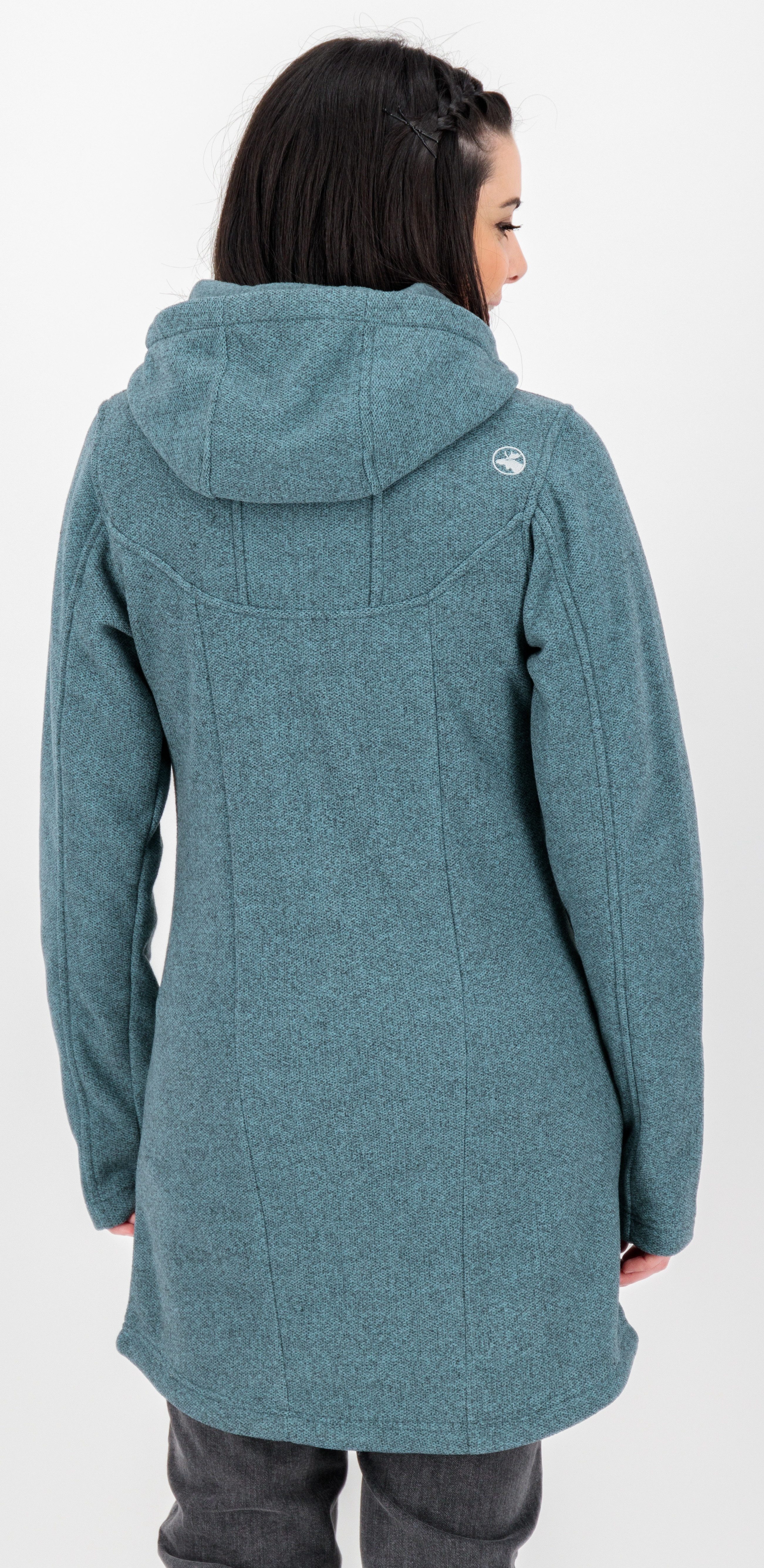 DEPROC Active Fleecejacke GLORY APRIL CS Strickfleecemantel, Fleecemantel auch in Großen Größen