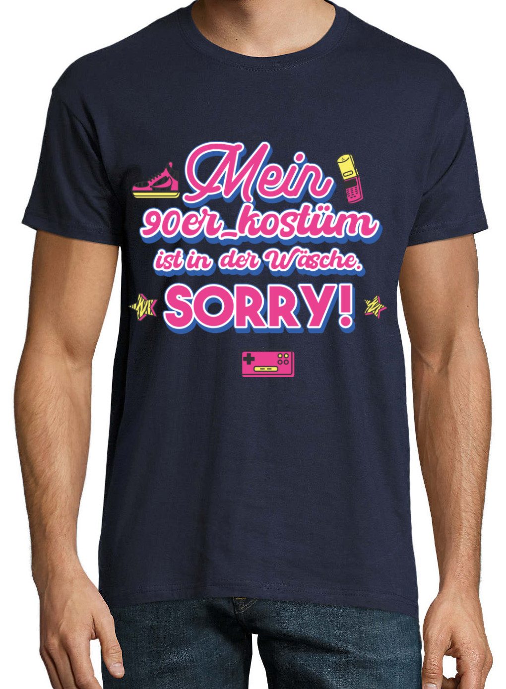 Youth Designz Print-Shirt MEIN 90er KOSTÜM IST IN DER WÄSCHE Herren T-Shirt mit lustigen Spruch