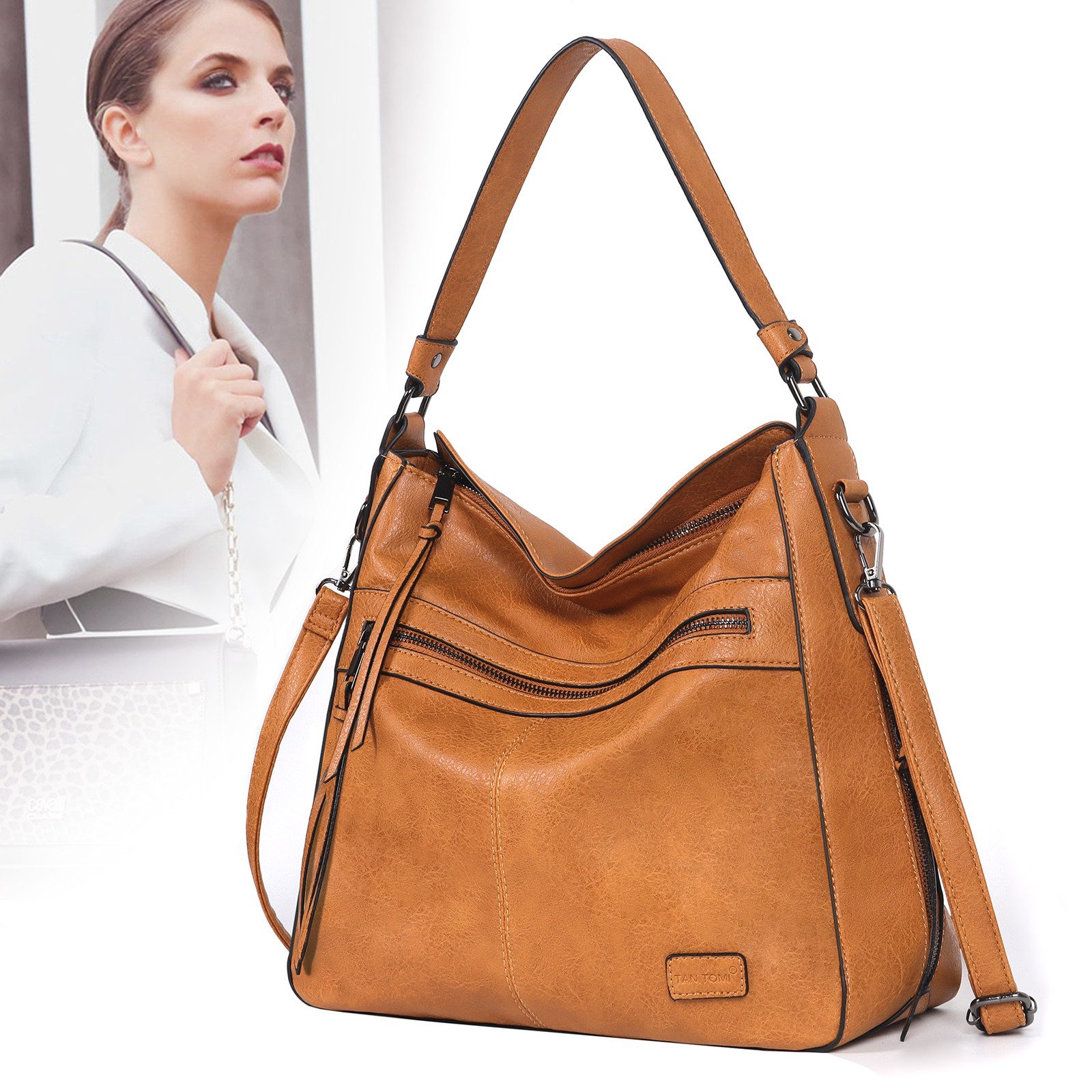TAN.TOMI Schultertasche Damen Schultertasche Groß Shopper Handtasche, Synth günstig online kaufen